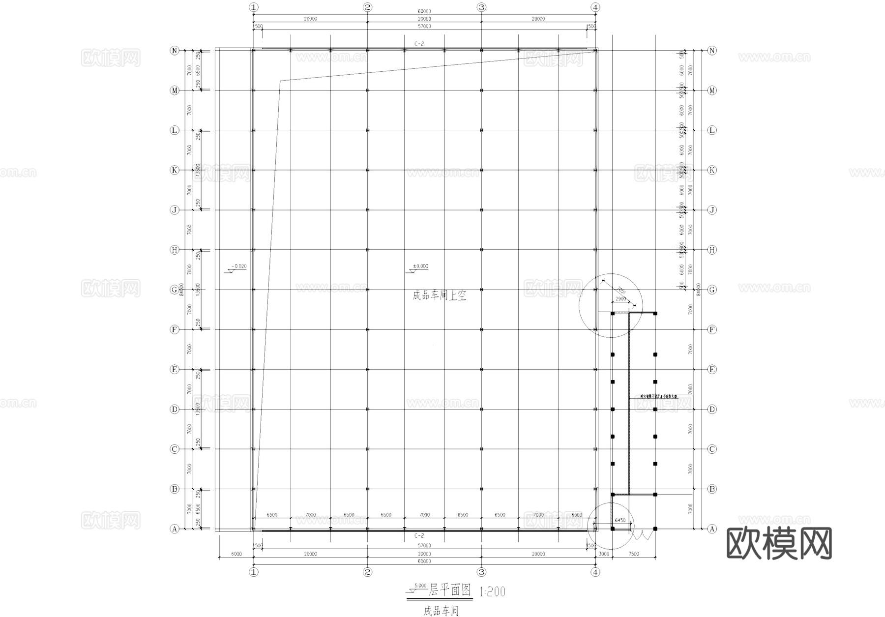 成品饲料厂房车间工业建筑CAD施工图cad施工图