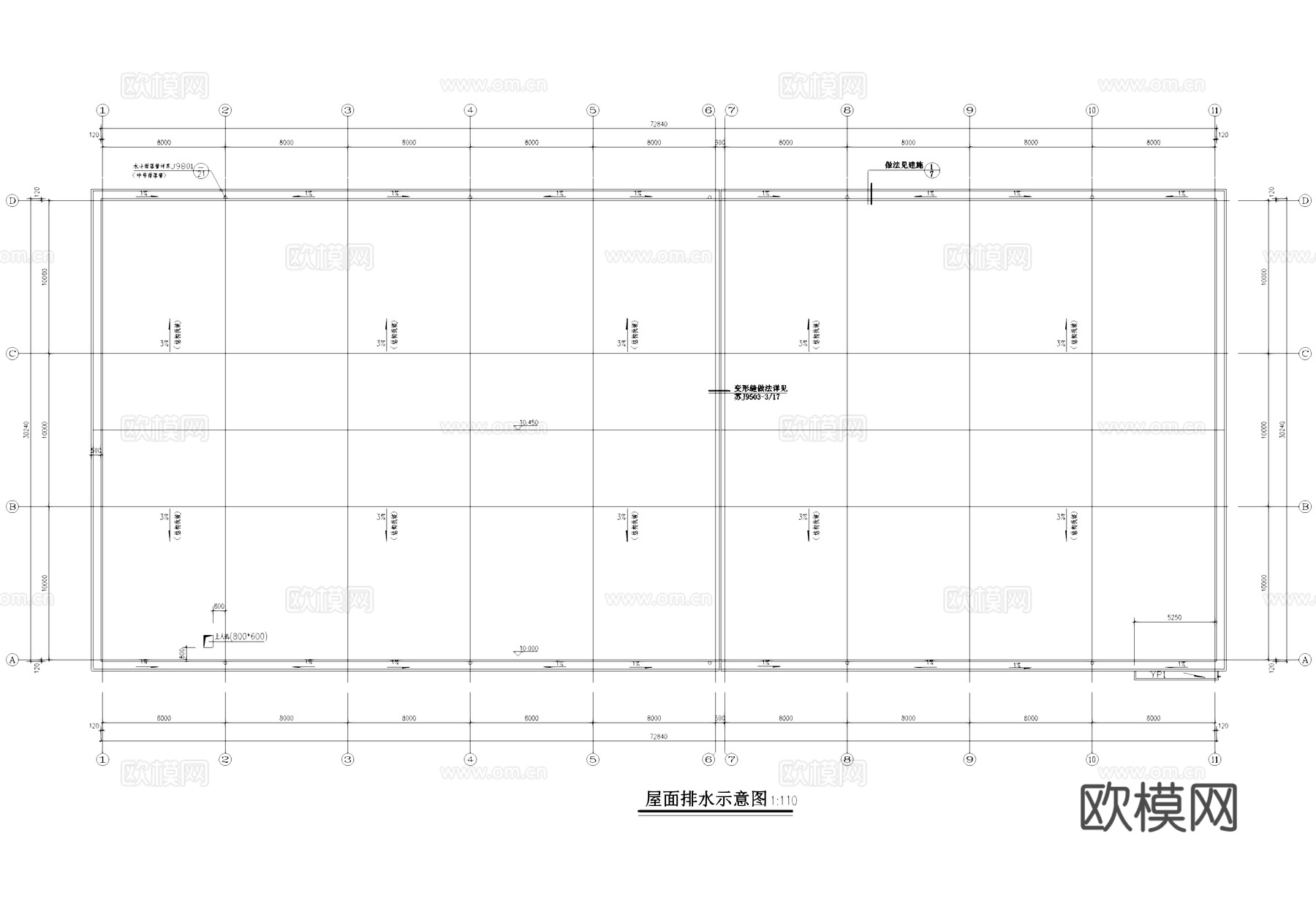 江苏正大玻纤工业厂房车间建筑CAD施工图集cad施工图
