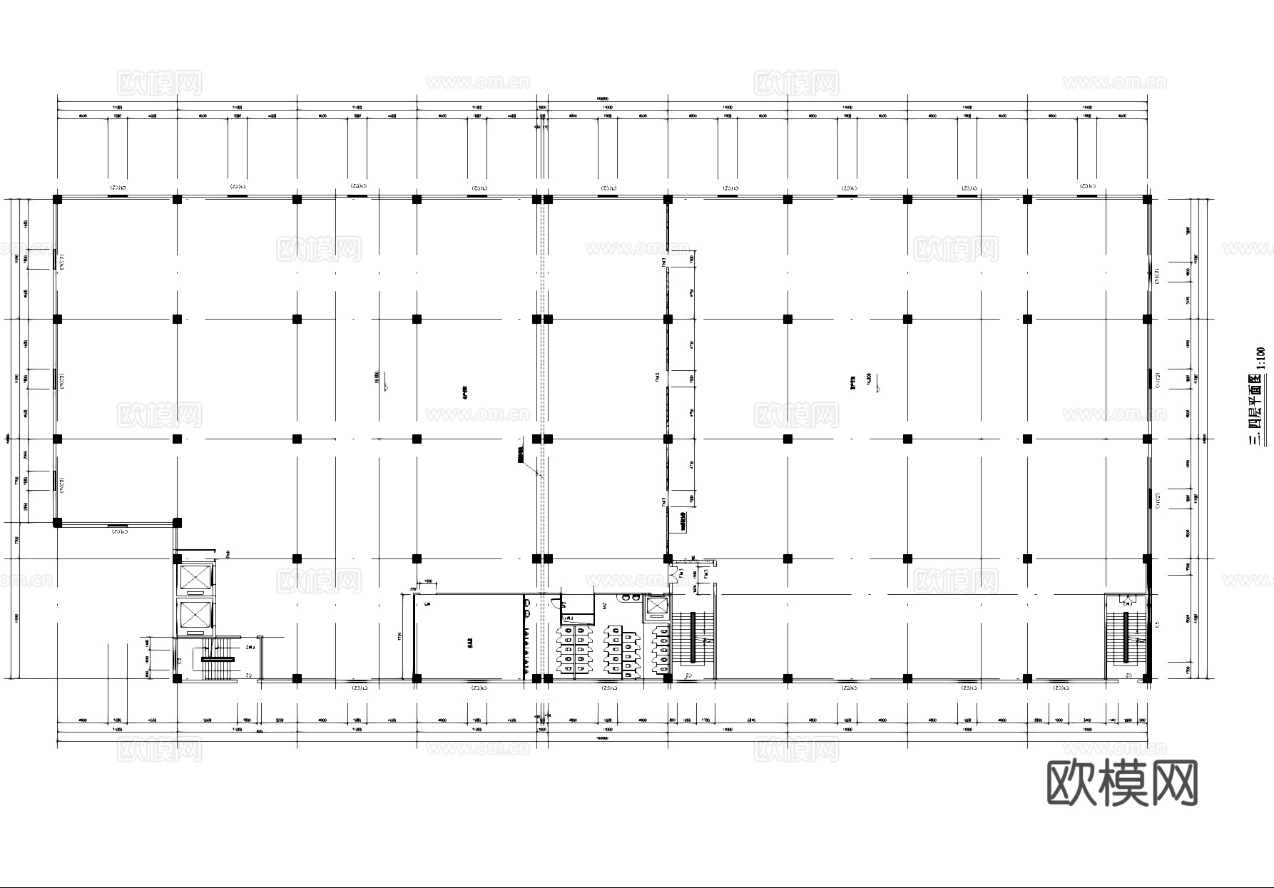 五层生产车间工业建筑平面图CAD施工图cad施工图