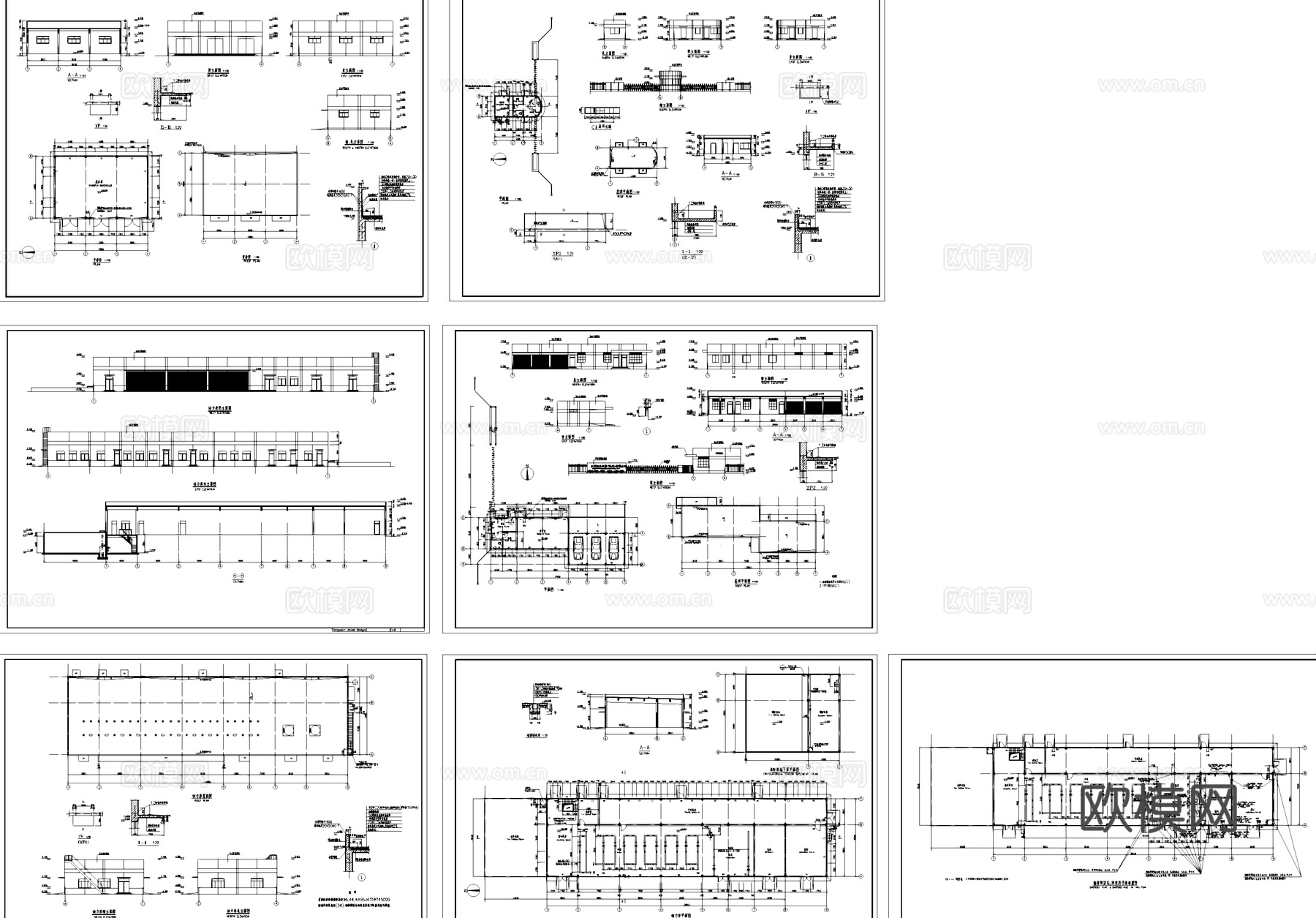 信息机器工厂动力房配电室接待室废品库工业建筑CAD施工图集cad施工图
