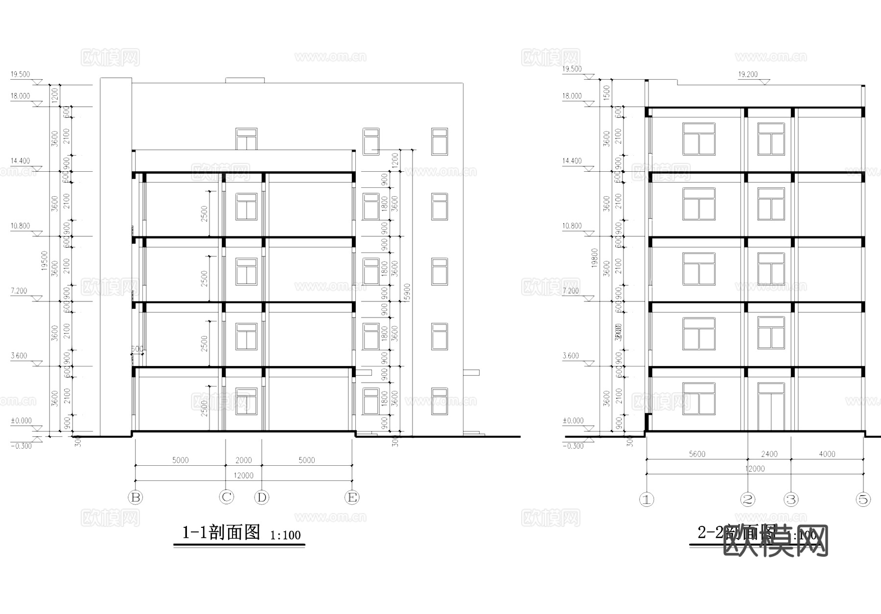 厂区办公楼建筑CAD施工图cad施工图