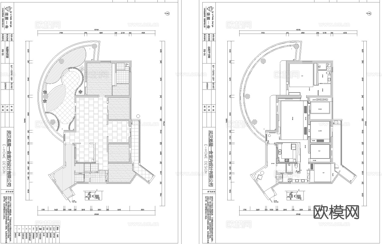 四室一厅样板间大平层 大露台 最新全套施工图设计cad施工图