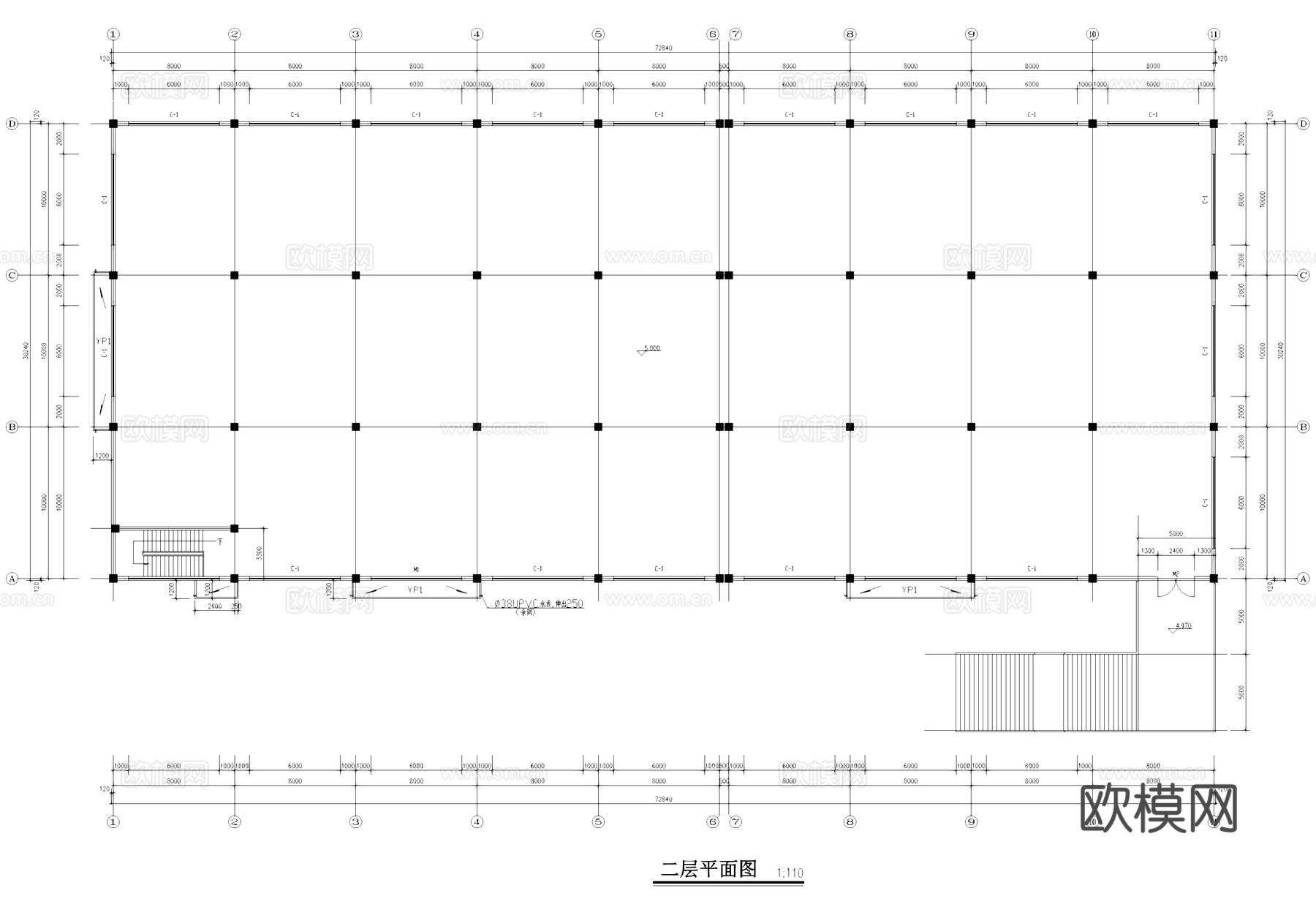 江苏正大玻纤工业厂房车间建筑CAD施工图集cad施工图