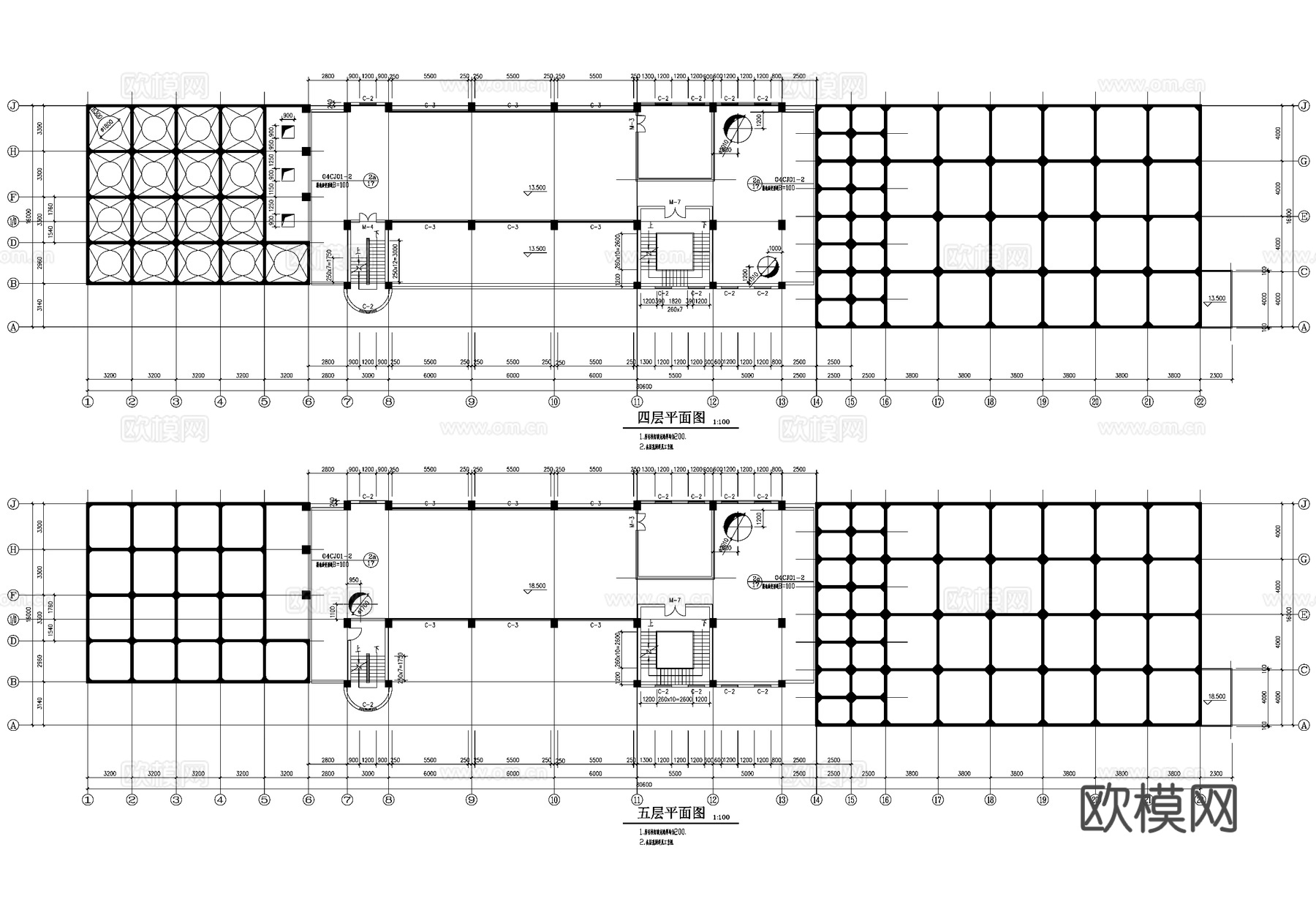 面粉厂七层小麦制粉车间厂房工业建筑cad施工图