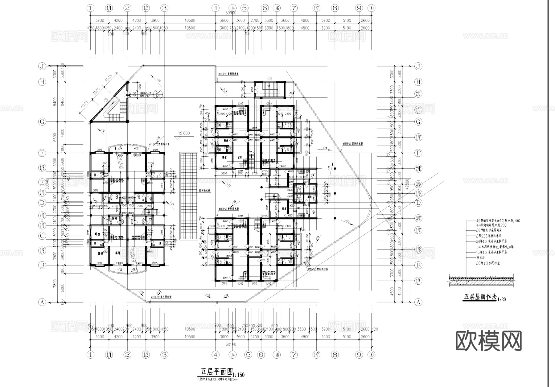 大型农贸市场住宅综合楼建筑CAD施工图集cad施工图