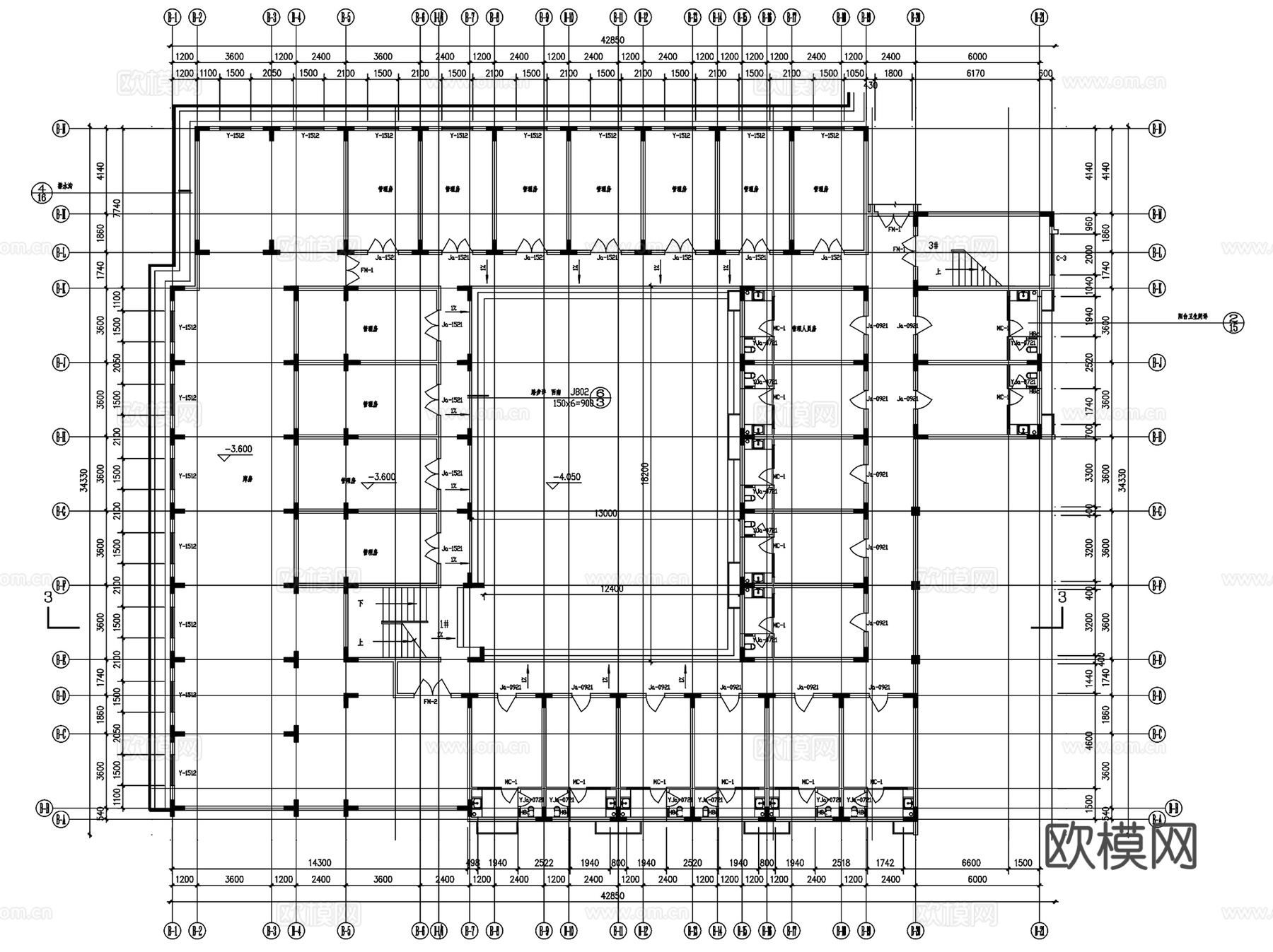 医院家属区教室公寓食堂招聘楼建筑CAD施工图集cad施工图