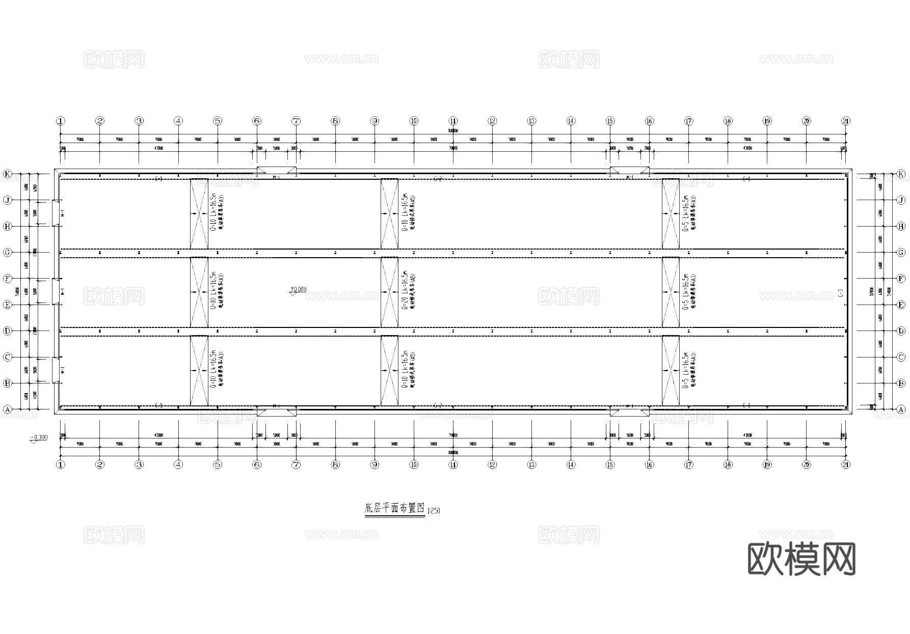 钢结构单层吊车车间仓库厂房工业建筑结构CAD施工图cad施工图