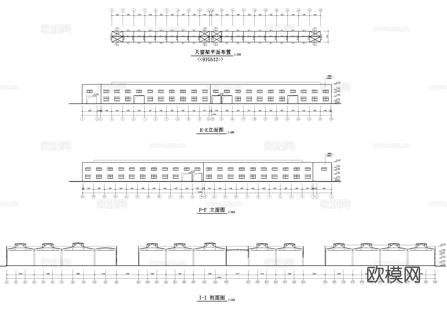 厂房工业车间建筑CAD施工图cad施工图