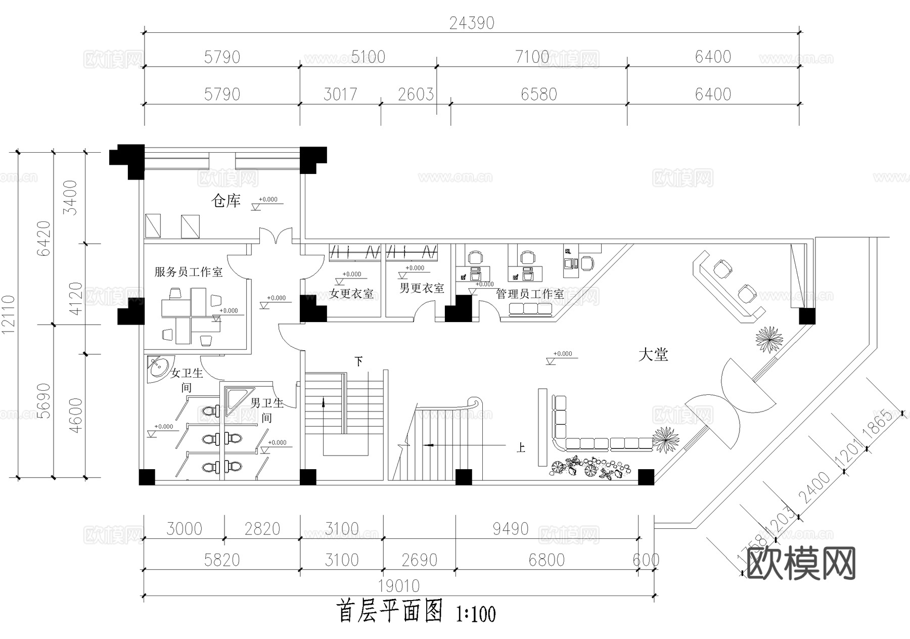 中式茶馆 茶室茶吧茶庄会所 茶楼cad施工图