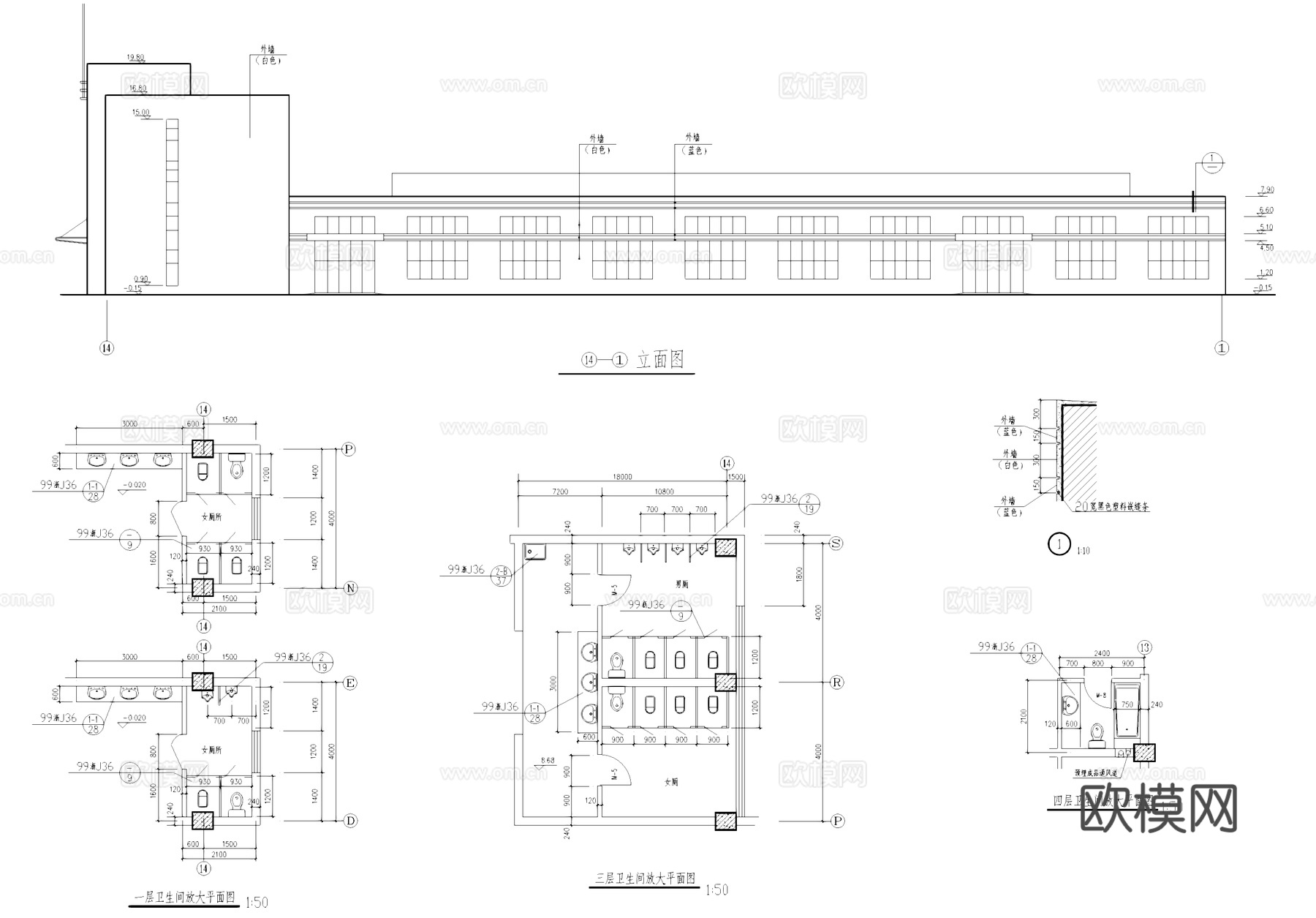 磨工车间厂房工业建筑CAD施工图cad施工图