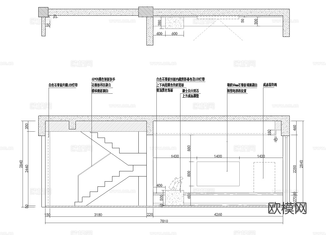 别墅样板间  最新全套施工图设计cad施工图