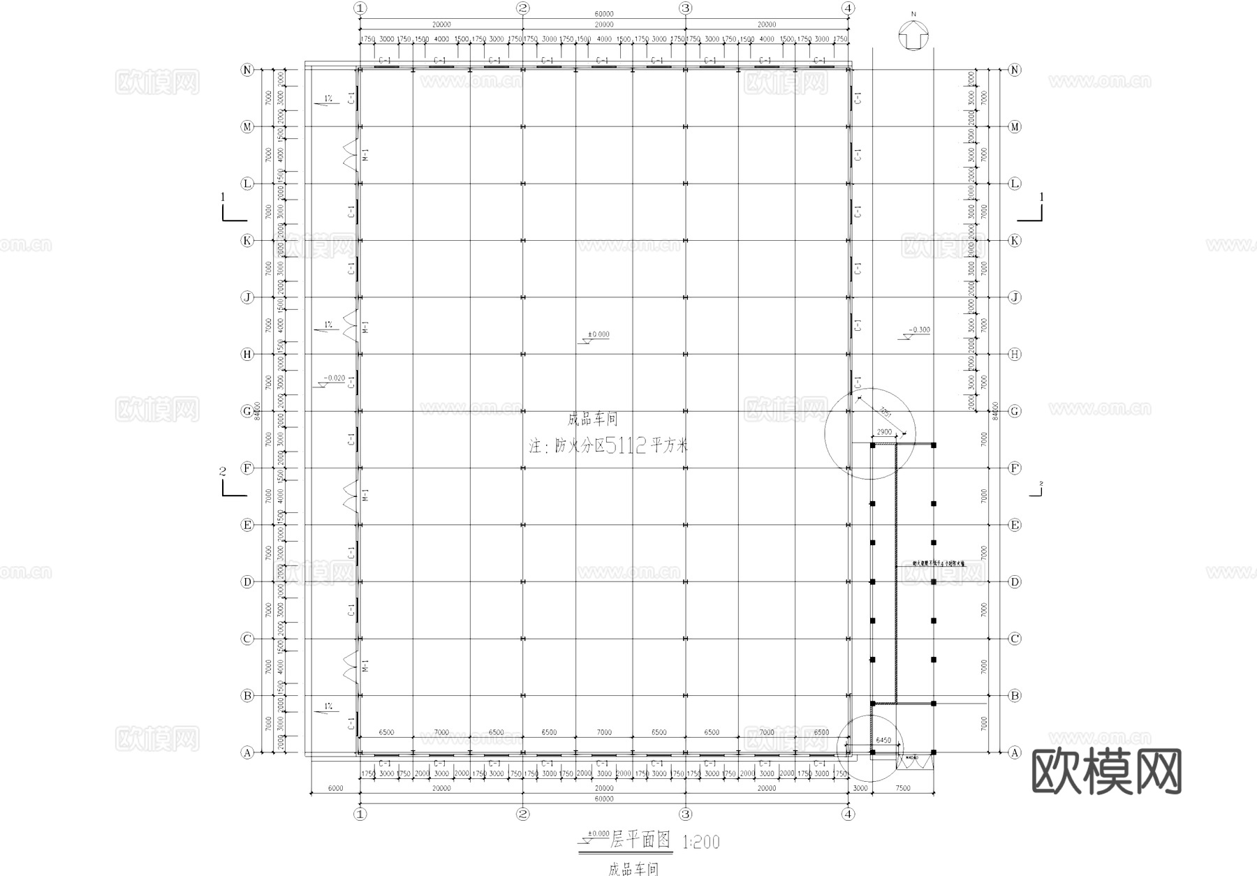 成品饲料厂房车间工业建筑CAD施工图cad施工图