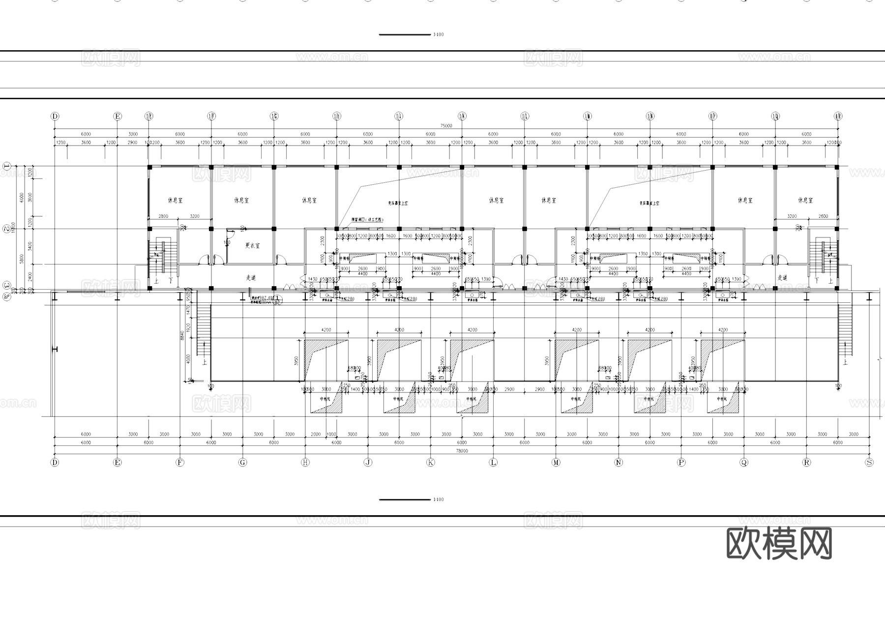 三层大型熔炼炉车间厂房工业建筑CAD施工图集cad施工图