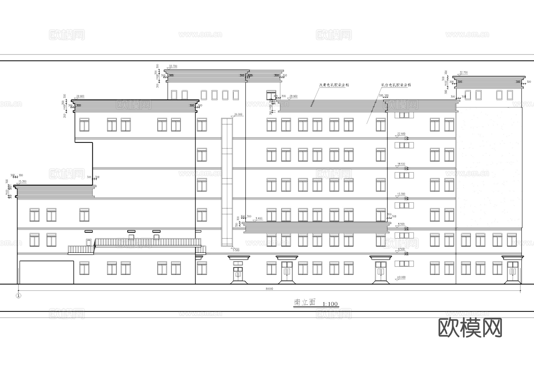 七层面粉加工厂厂房仓库工业建筑CAD施工图cad施工图