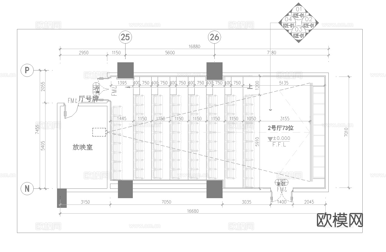 电影院 最新全套施工图设计cad施工图