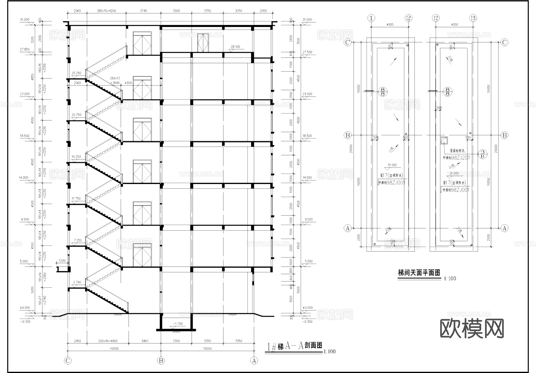 工业厂房办公建筑CAD施工图cad施工图