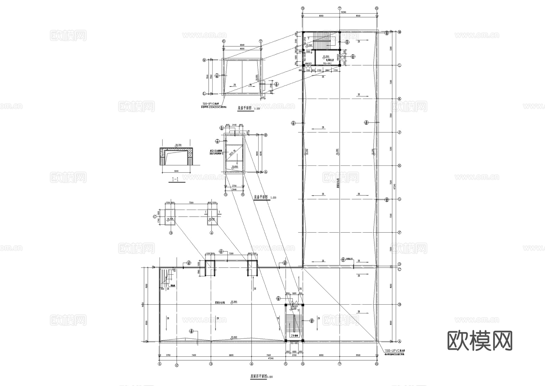 医用器械厂五层车间办公厂房工业建筑CAD施工图cad施工图
