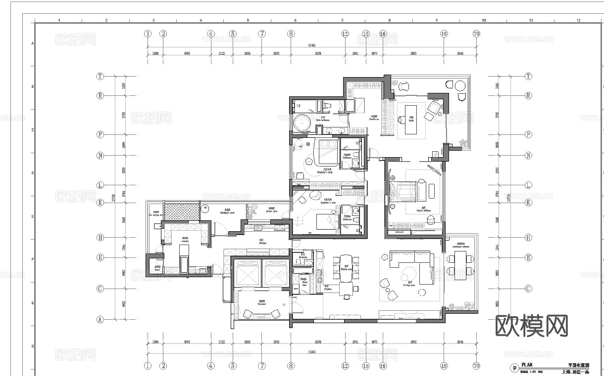 别墅样板间  最新全套施工图设计cad施工图