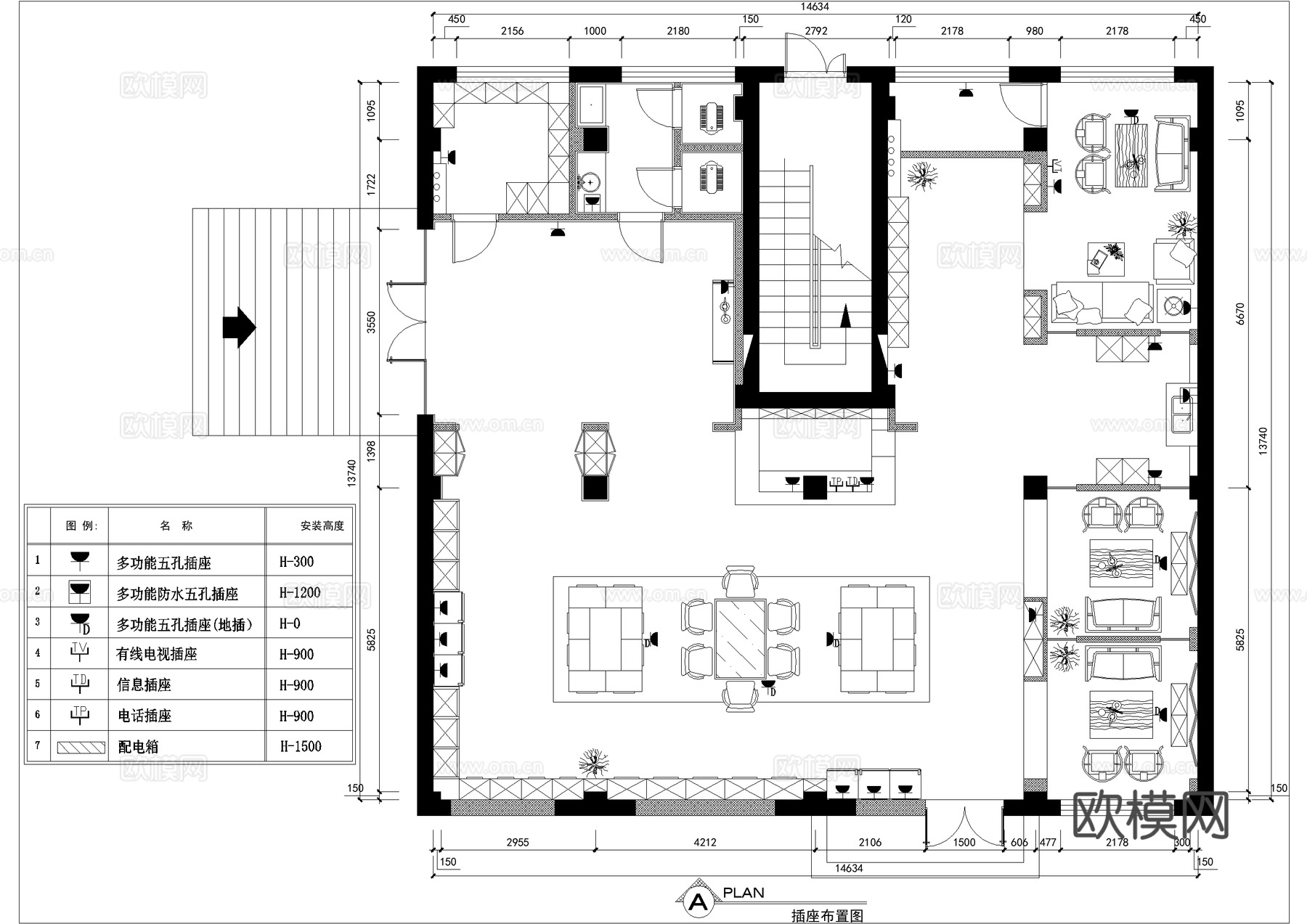 茶馆 茶室茶吧品茗会所 茶楼cad施工图