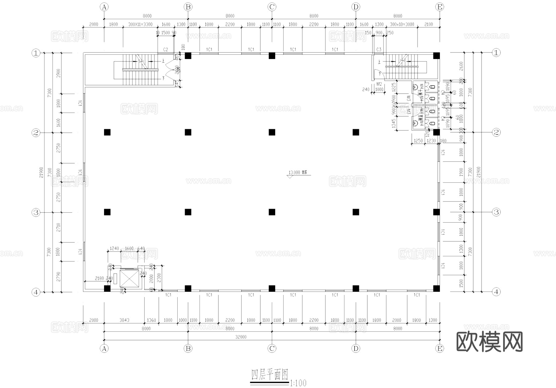 多层厂房工业建筑CAD施工图cad施工图