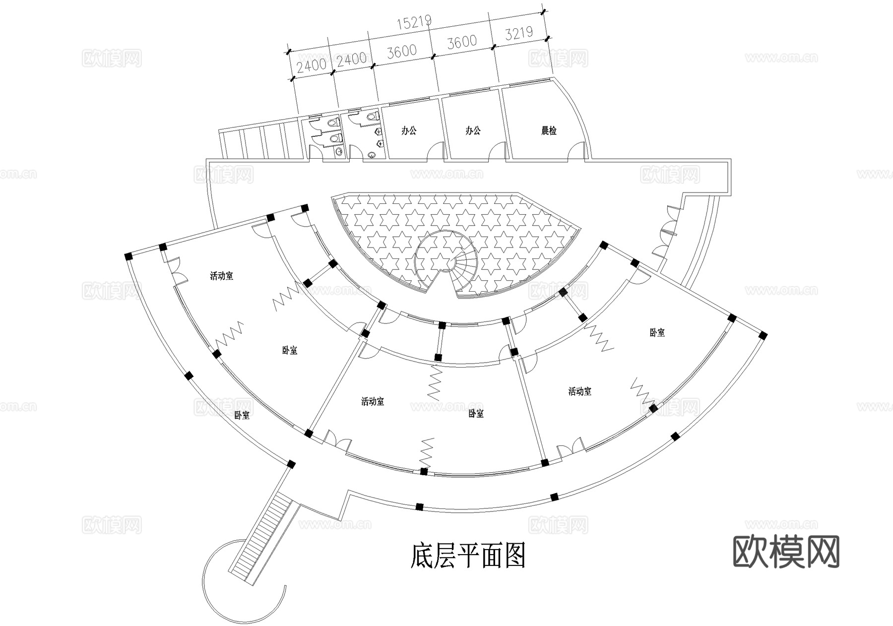幼儿园建筑 二层托儿所cad施工图