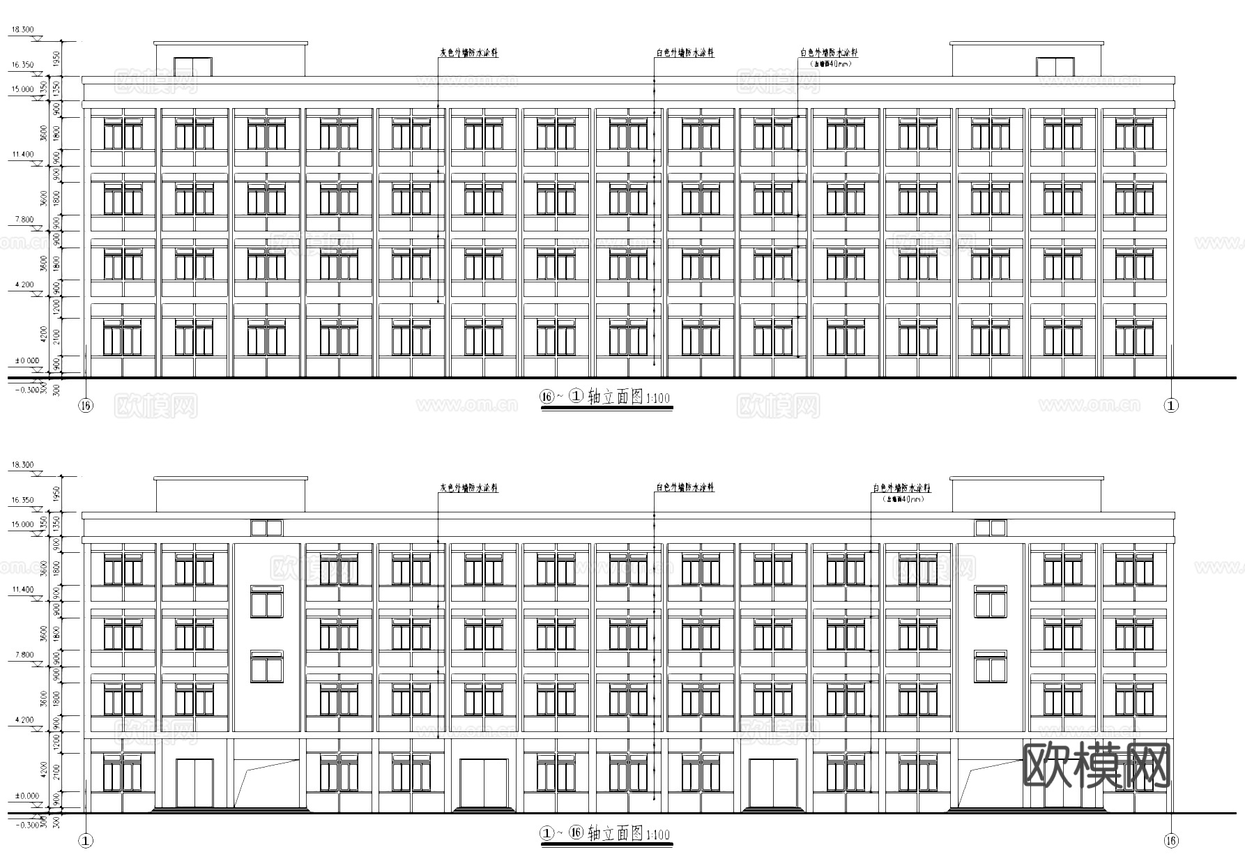 嘉越针织厂车间厂房工业建筑CAD施工图cad施工图
