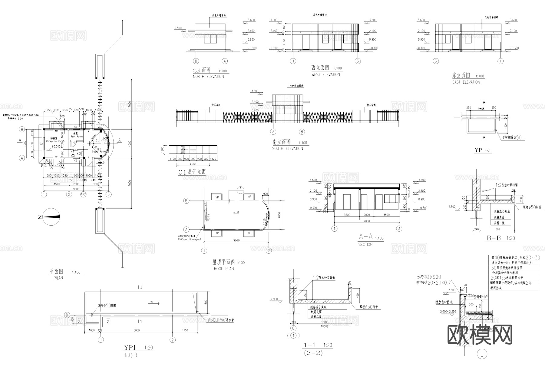 信息机器工厂动力房配电室接待室废品库工业建筑CAD施工图集cad施工图
