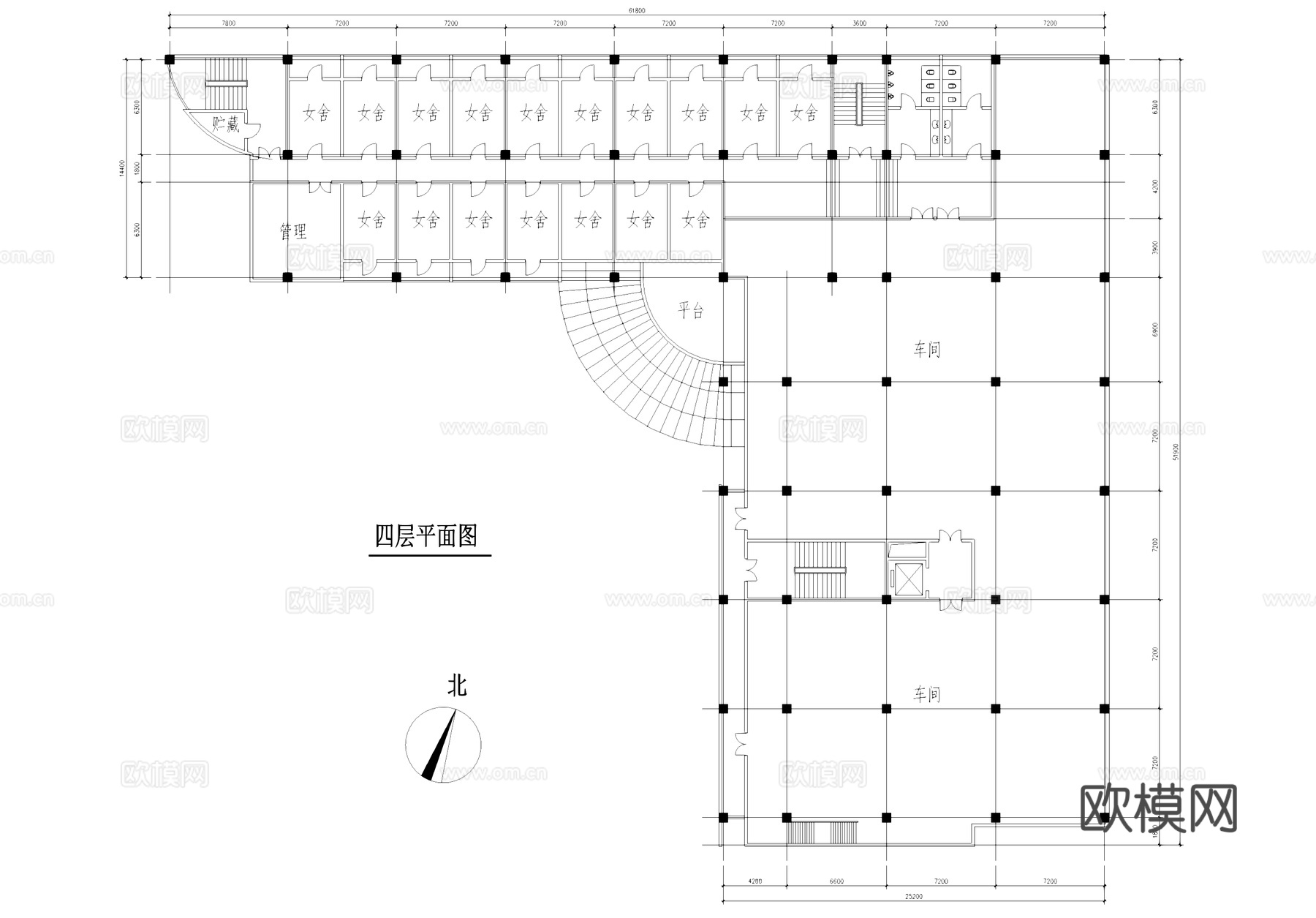 工业厂房车间大楼建筑CAD施工图集cad施工图