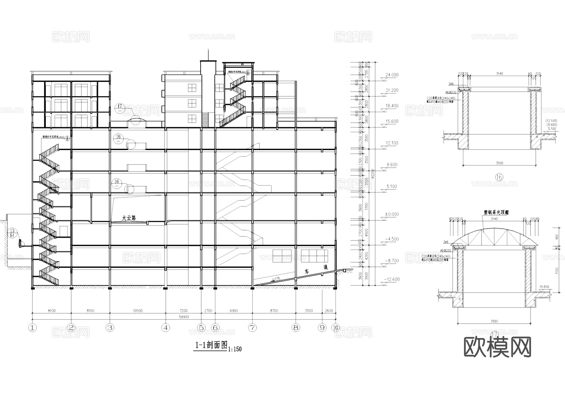 大型农贸市场住宅综合楼建筑CAD施工图集cad施工图