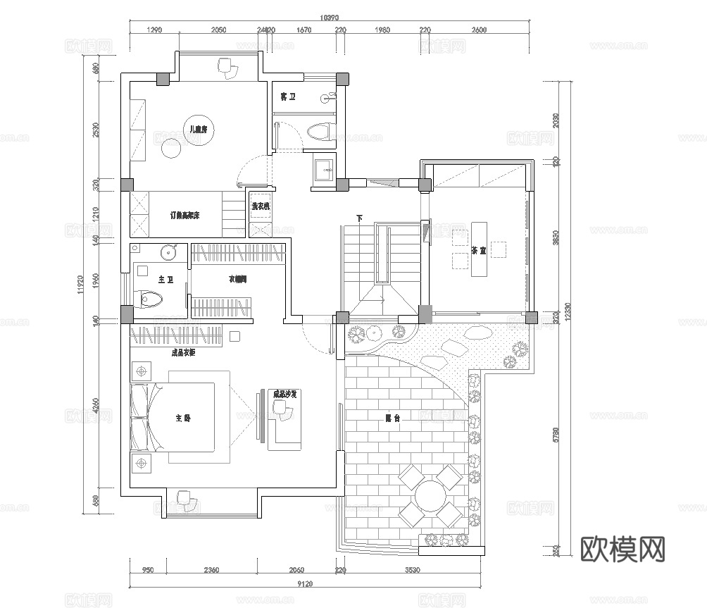 别墅样板间  最新全套施工图设计cad施工图