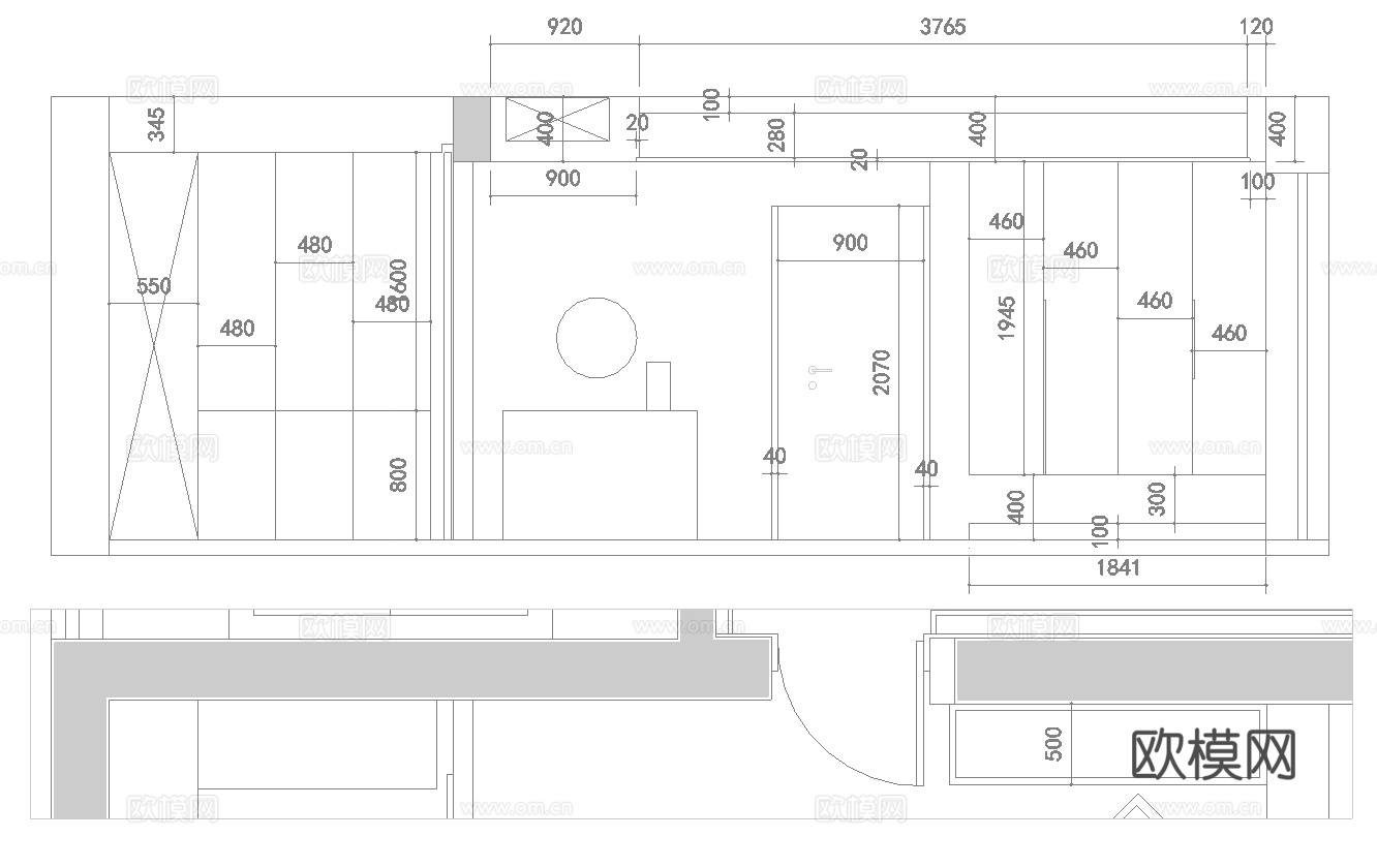 四室一厅样板间大平层 大露台 最新全套施工图设计cad施工图
