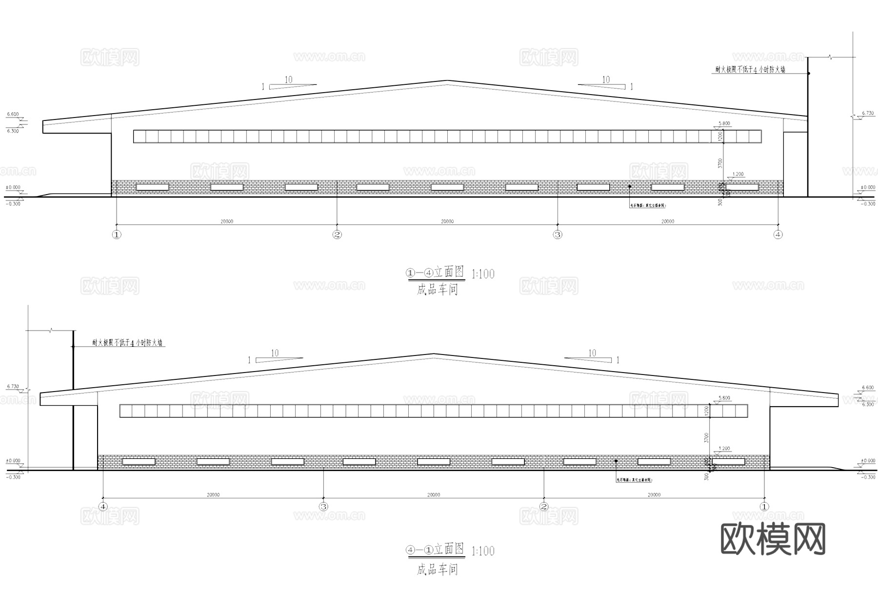 成品饲料厂房车间工业建筑CAD施工图cad施工图