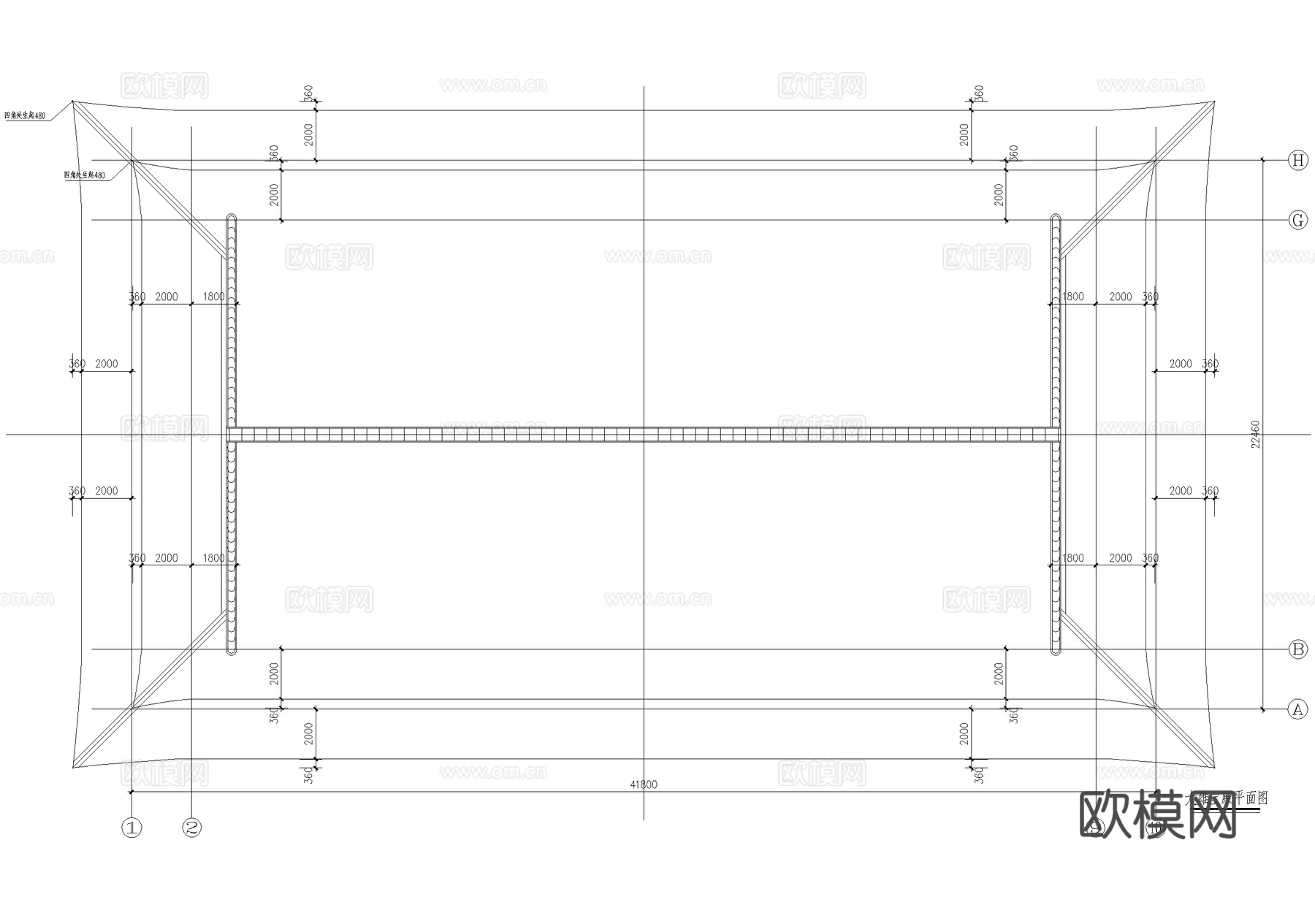 中式寺庙 大雄宝殿建筑结构 重檐歇山顶cad施工图