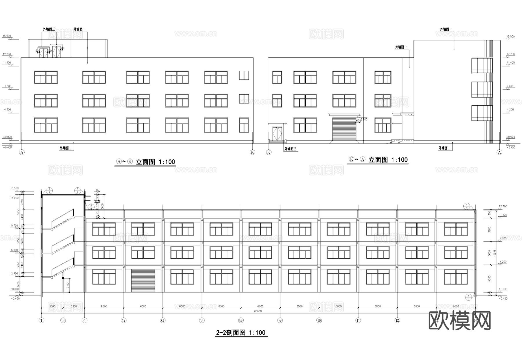 乡村经济联合社厂房工业建筑CAD施工图cad施工图