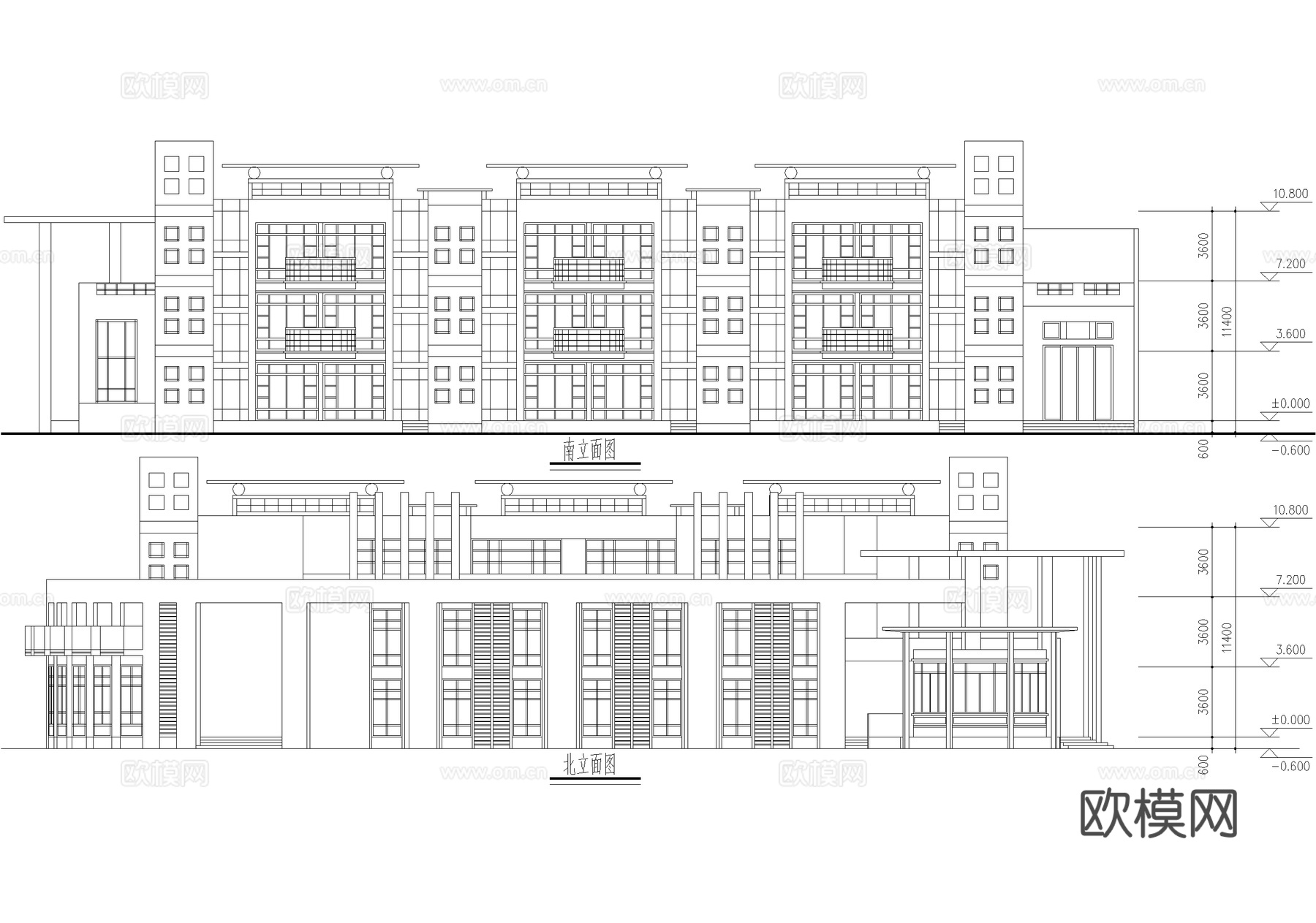 三层幼儿园托儿所建筑cad施工图
