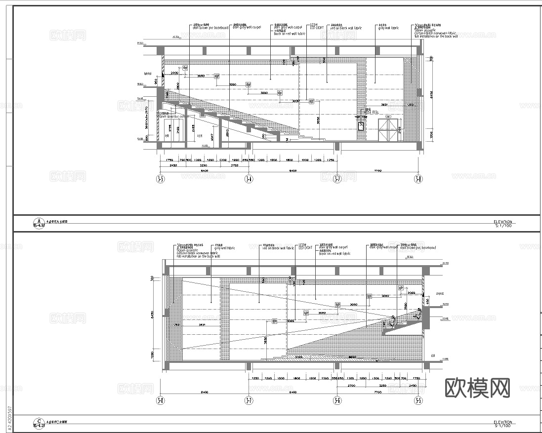 电影院 最新全套施工图设计cad施工图