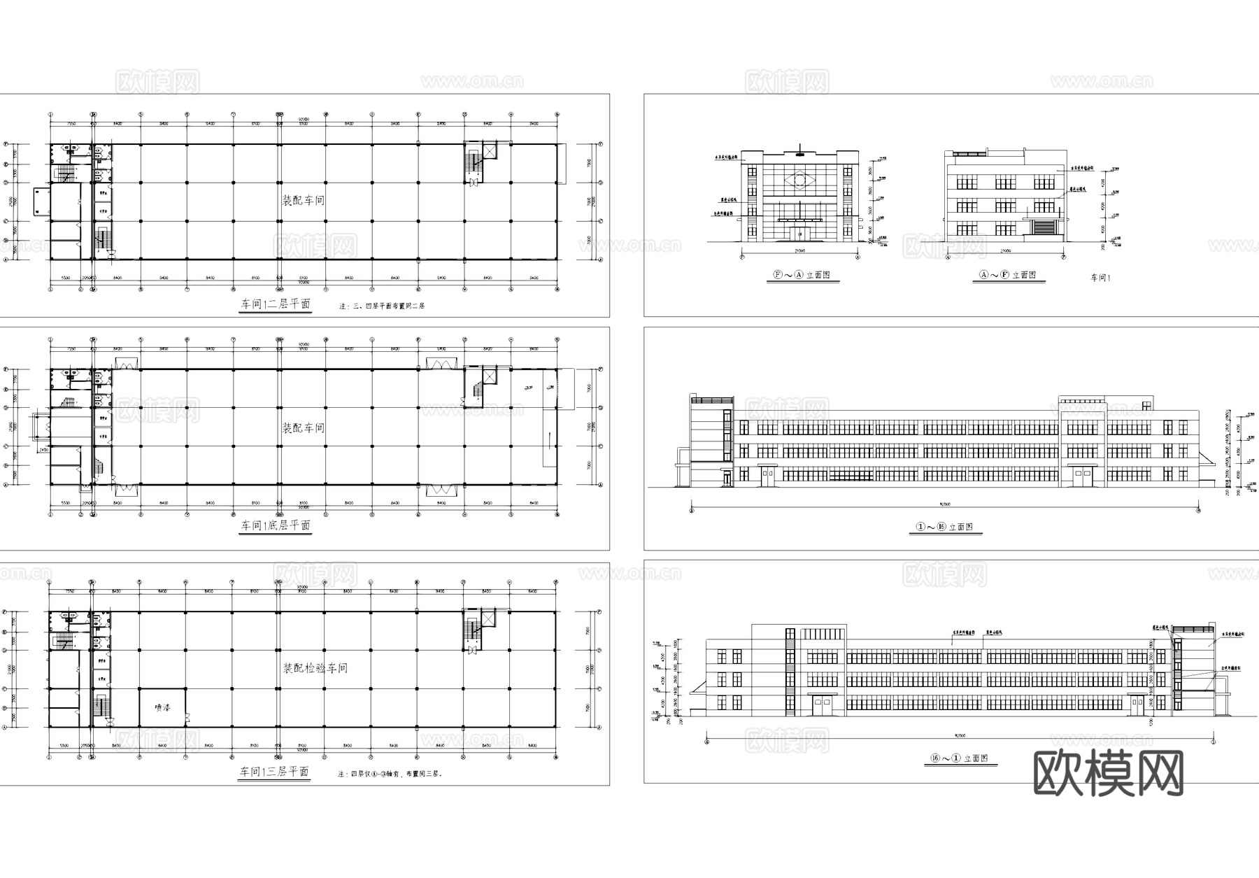装配检验车间工业建筑CAD施工图cad施工图cad施工图