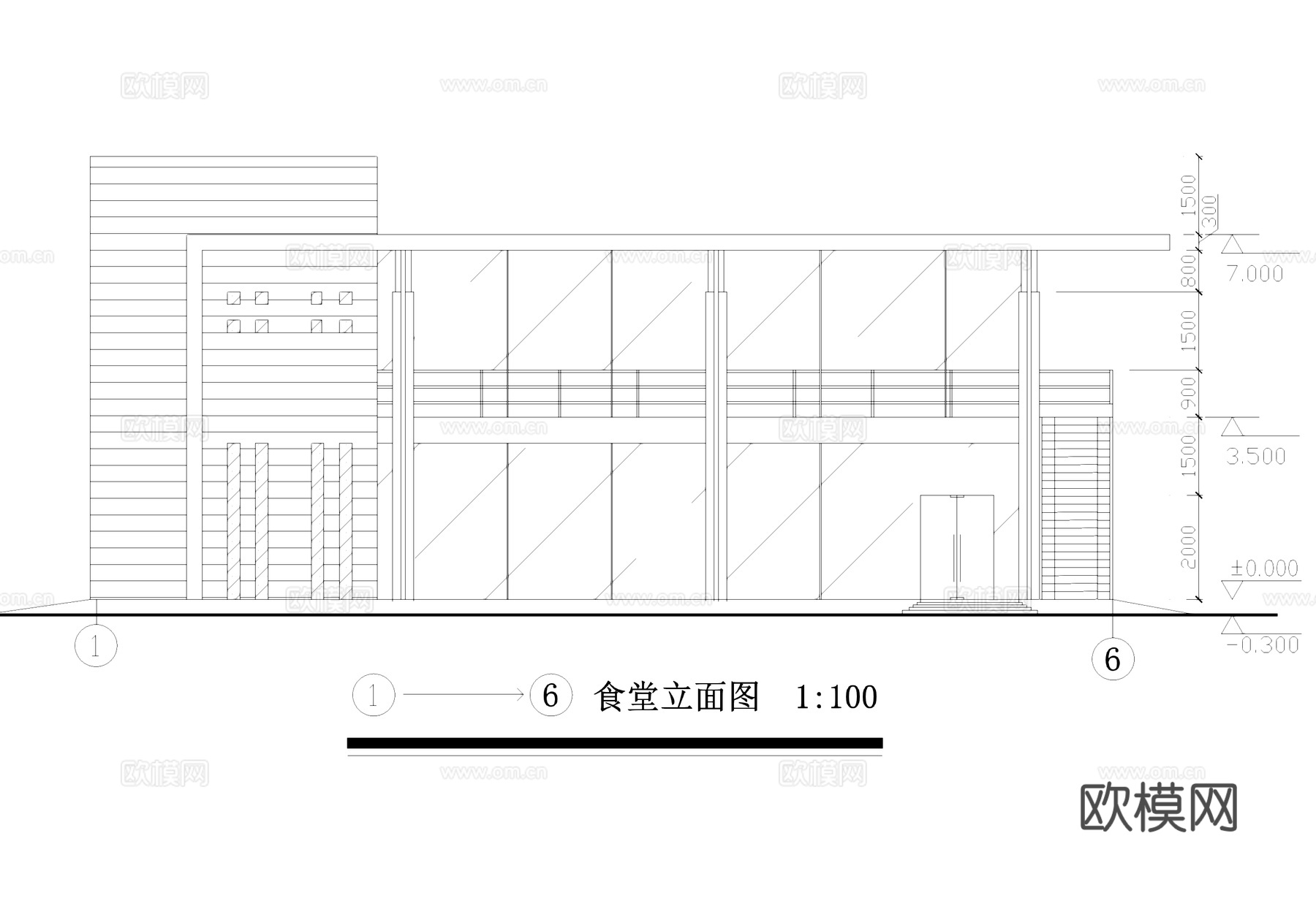 小型食堂餐厅建筑CAD施工图集cad施工图