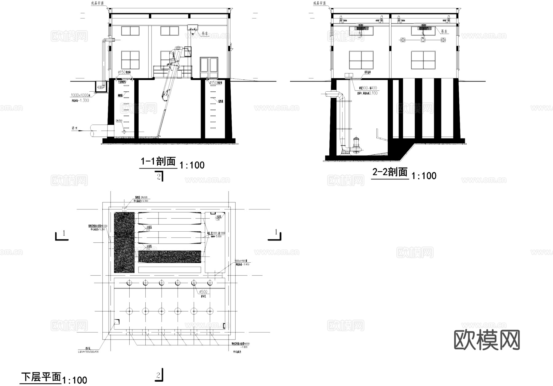 水厂变电房工业建筑CAD施工图集cad施工图