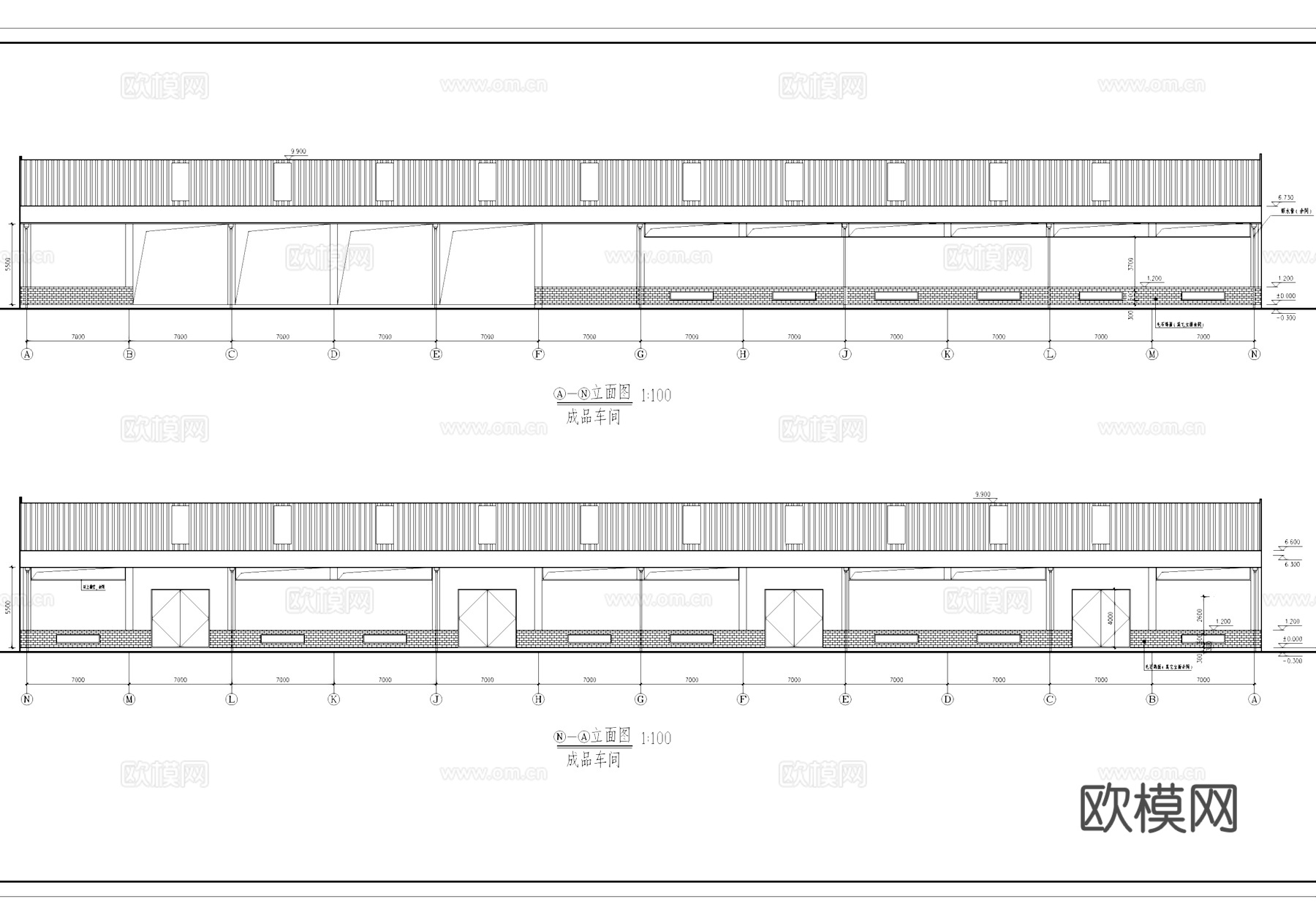 成品饲料厂房车间工业建筑CAD施工图cad施工图