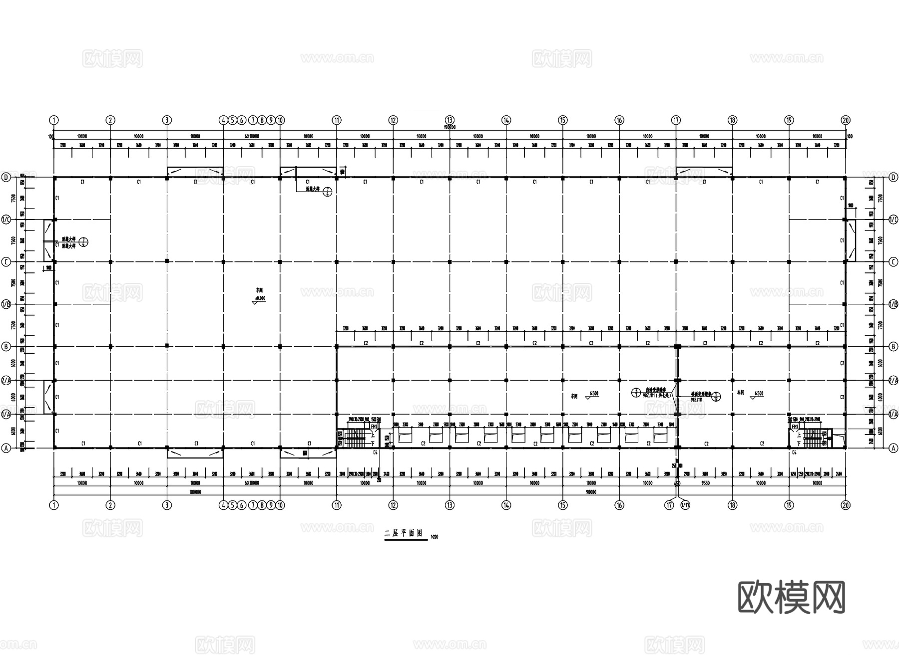 惠州工业园管材管件车间厂房工业建筑CAD施工图cad施工图