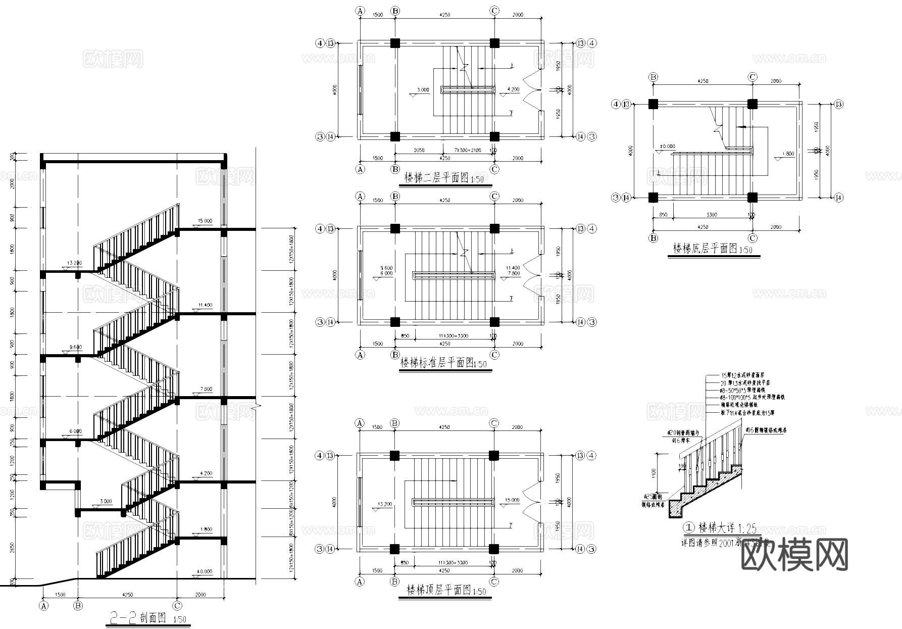 嘉越针织厂车间厂房工业建筑CAD施工图cad施工图