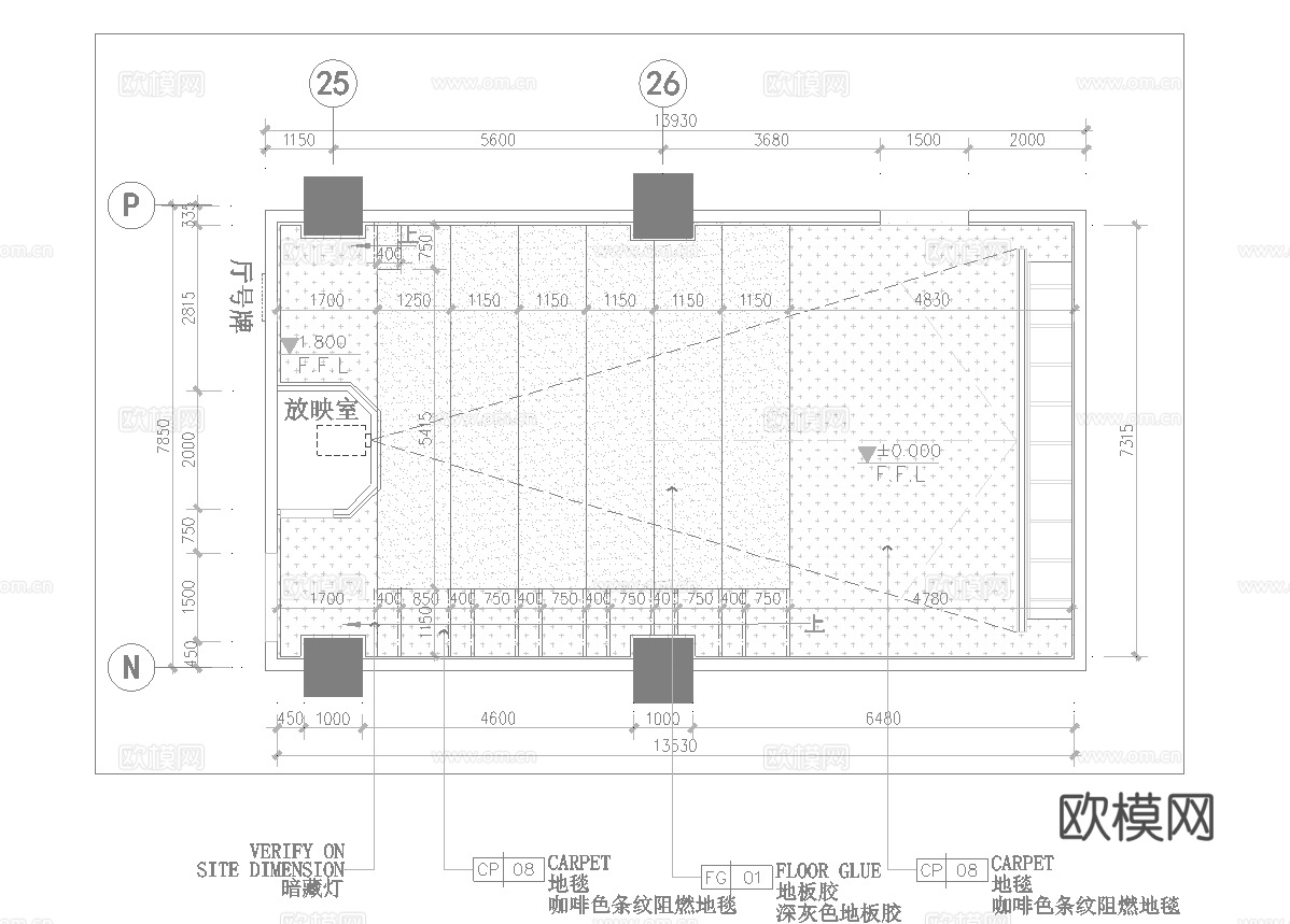 电影院 最新全套施工图设计cad施工图