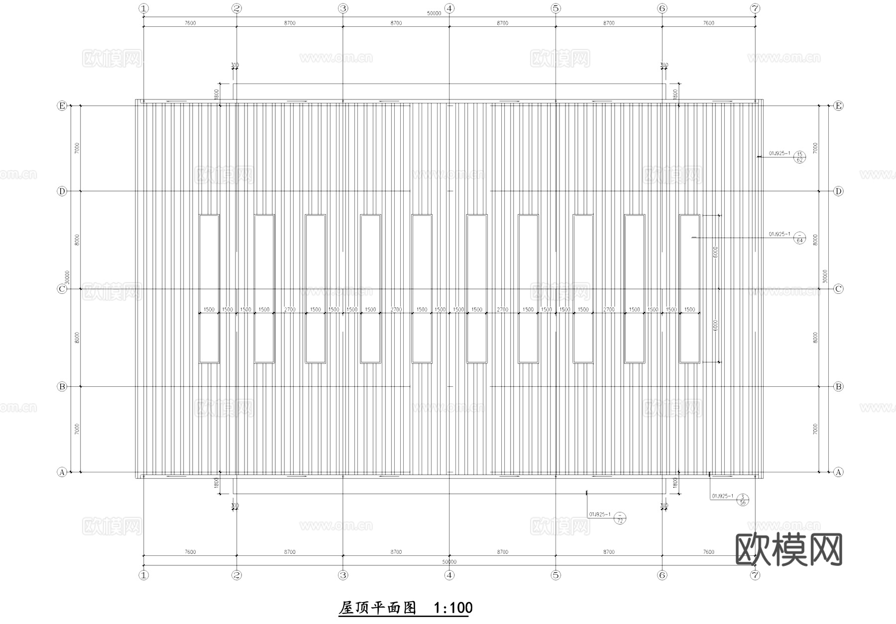 轻钢单层车库厂房工业建筑结构CAD施工图集cad施工图