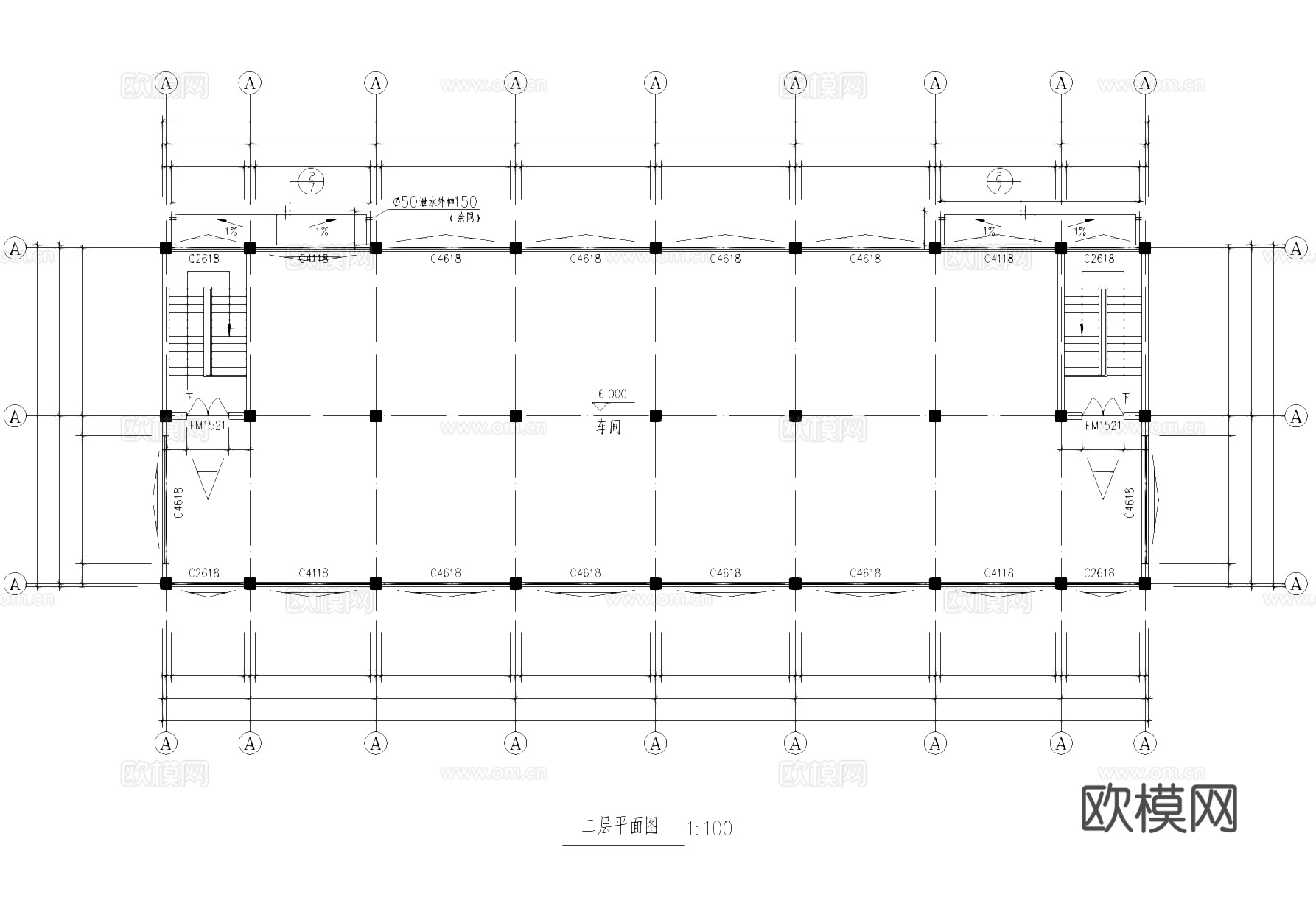 九华制衣厂车间厂房工业建筑CAD施工图cad施工图