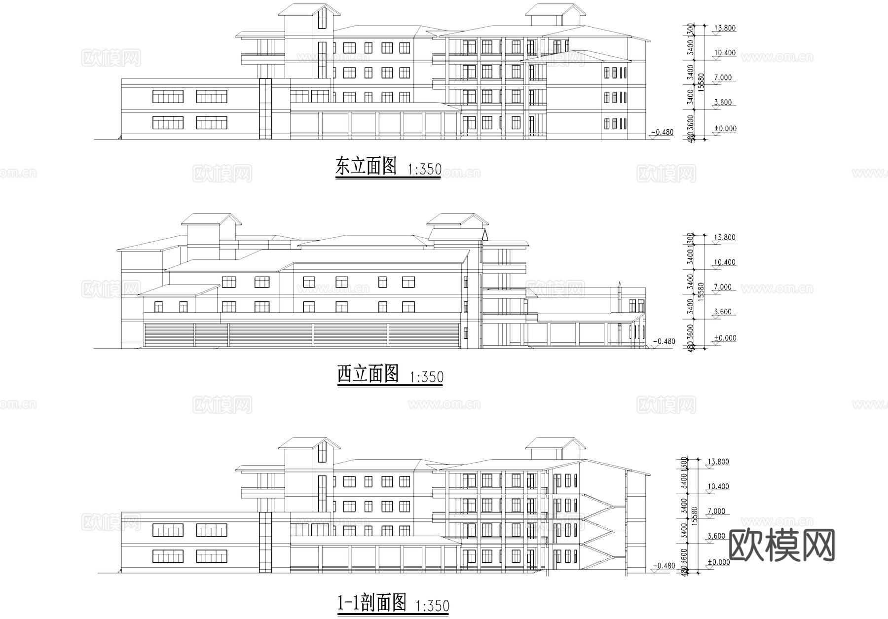 县机关幼儿园建筑CAD施工图cad施工图