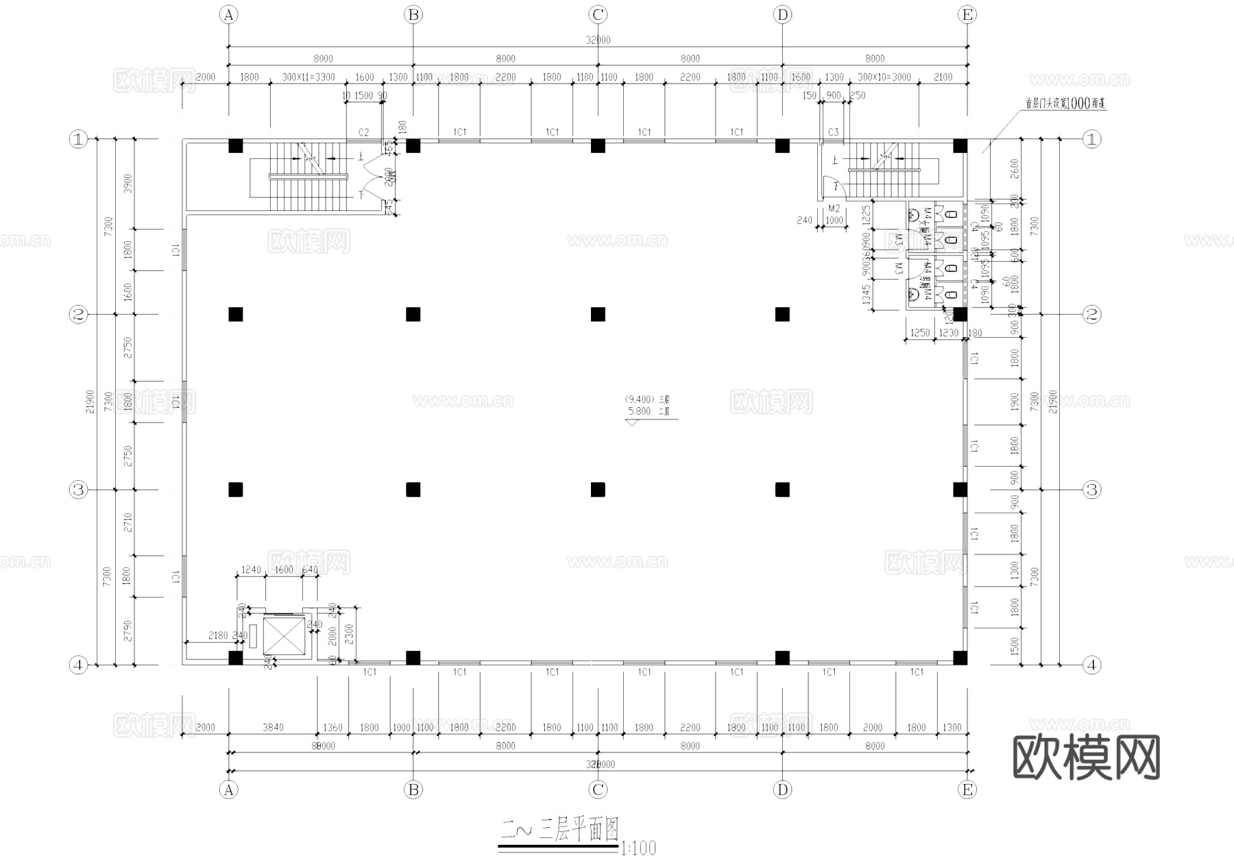 多层厂房工业建筑CAD施工图cad施工图