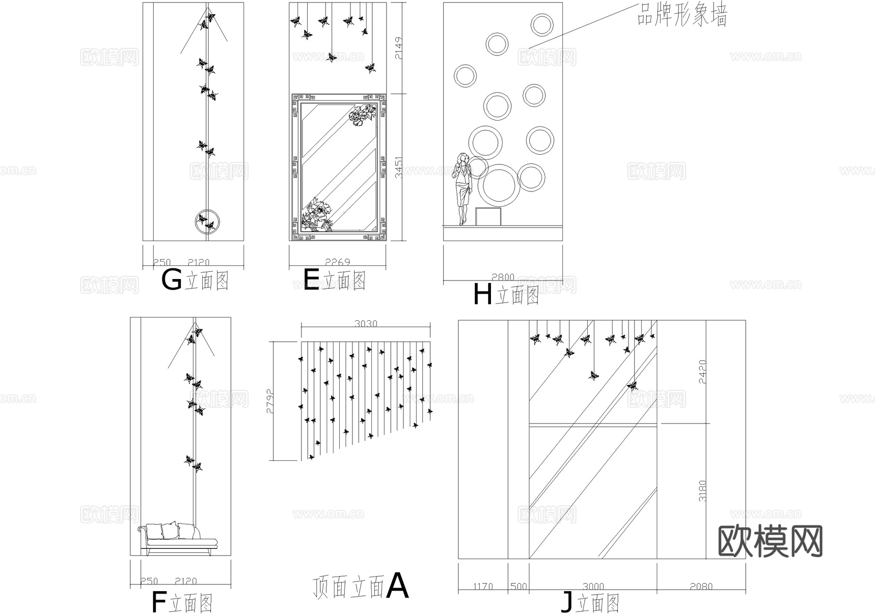 服装店 商铺服饰店 专卖店cad施工图