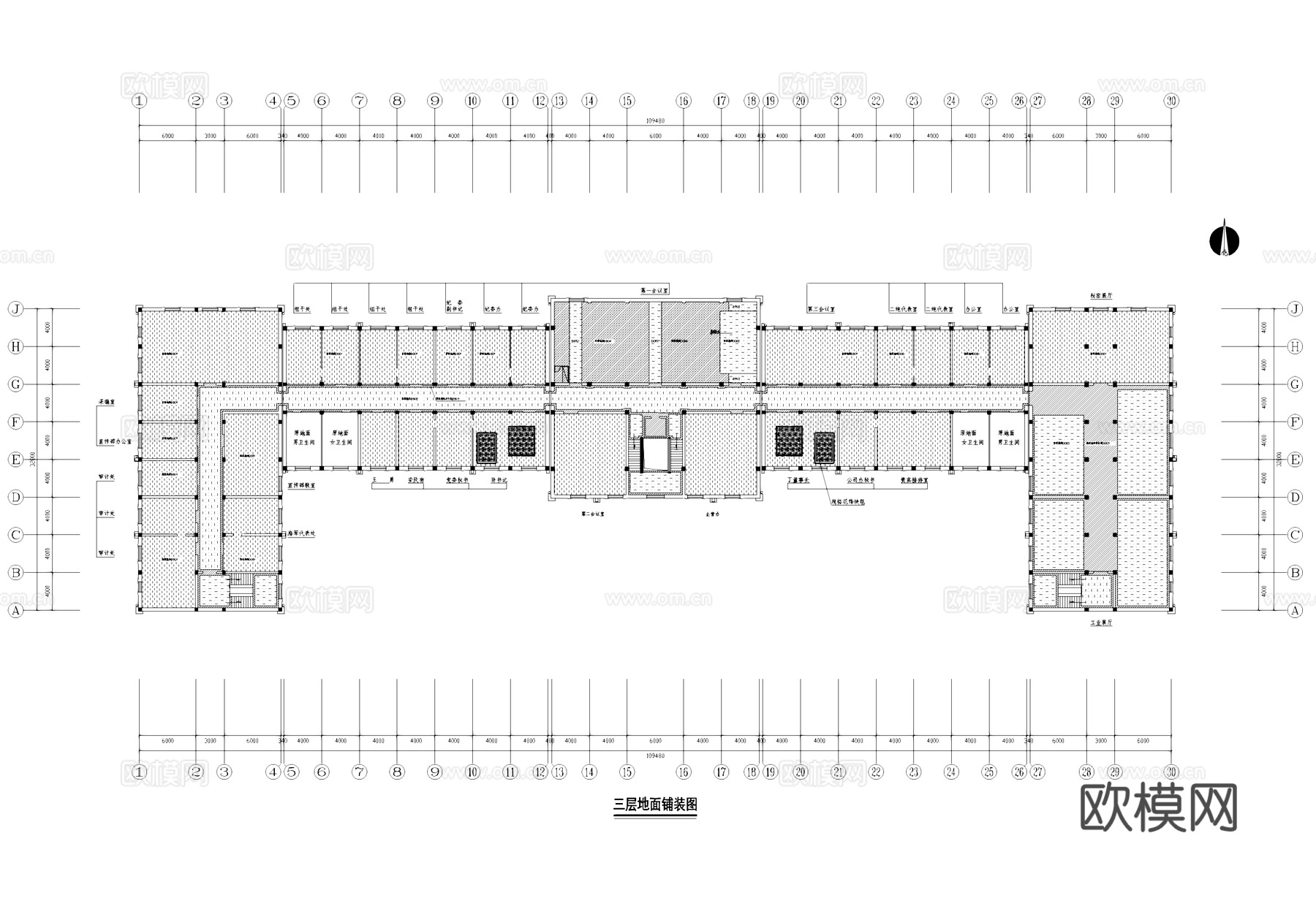 办公楼室内装饰CAD施工图集cad施工图