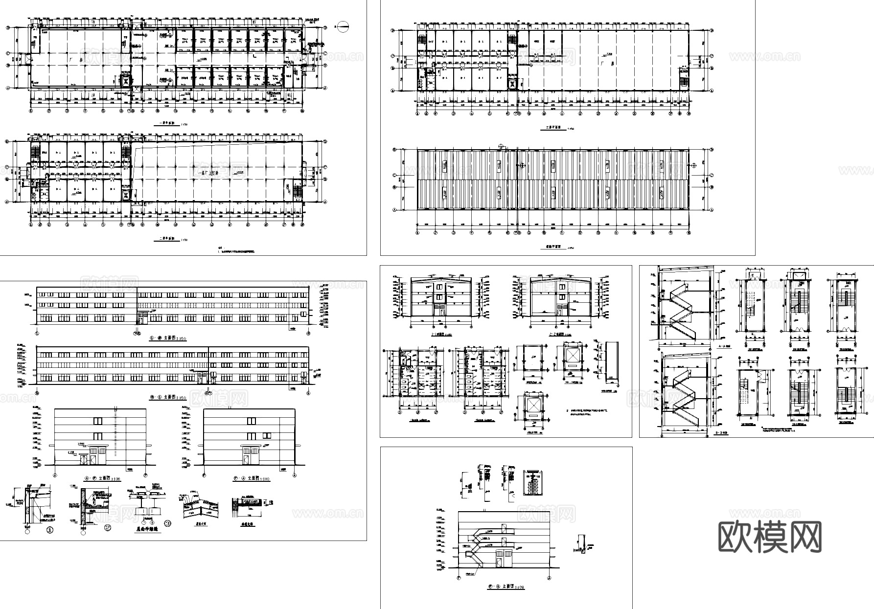 加工车间厂房工业建筑CAD施工图cad施工图cad施工图